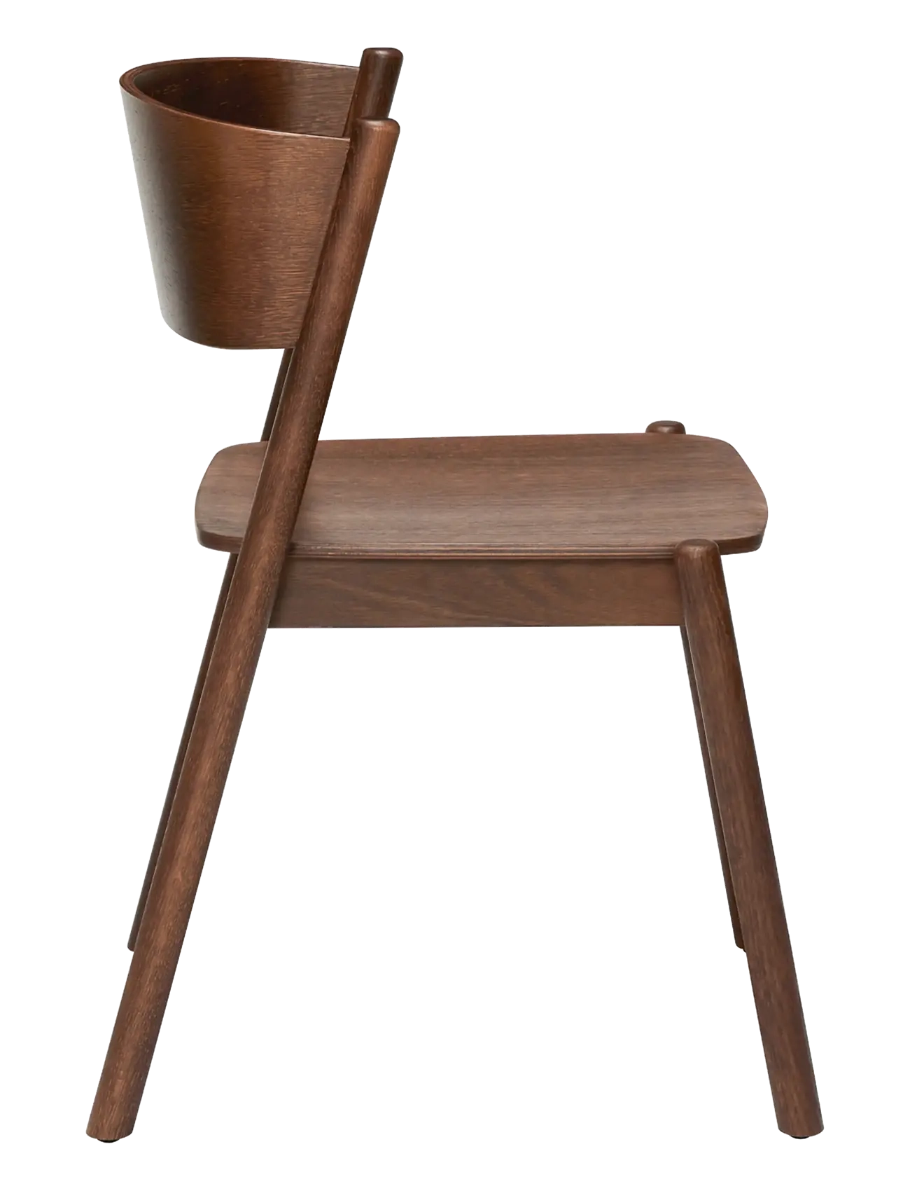 Hübsch - Oblique Dining Chair - stólar - brown - 2