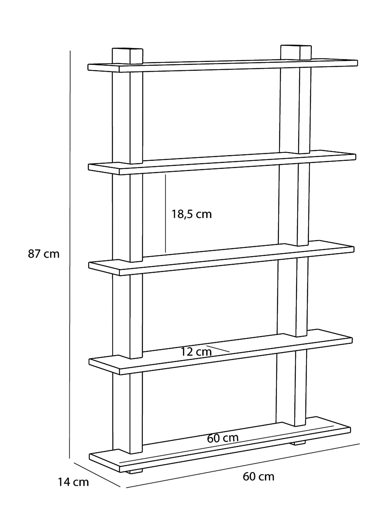 Hübsch - Simple  Hyllsystem Large Ek - hyllor - natural - 3