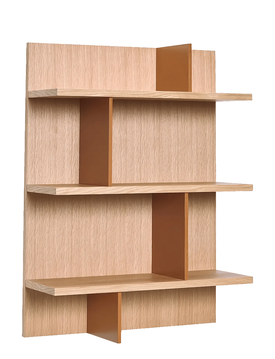 Hübsch - Stand Shelf Oak/Red - regale und verwahrung - natural,yellow - 1