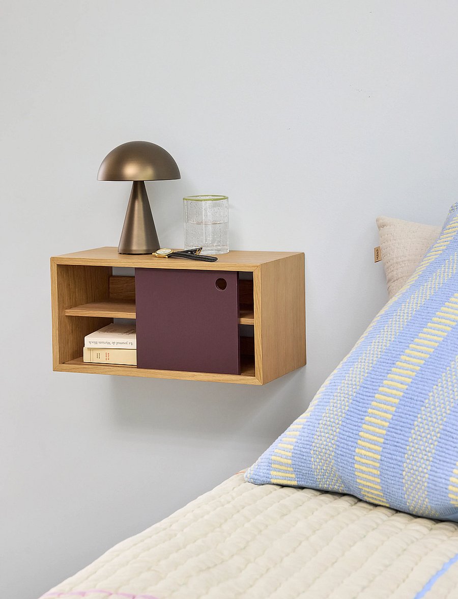 Hübsch - Slide Shelf Burgundy - natural,red - 0