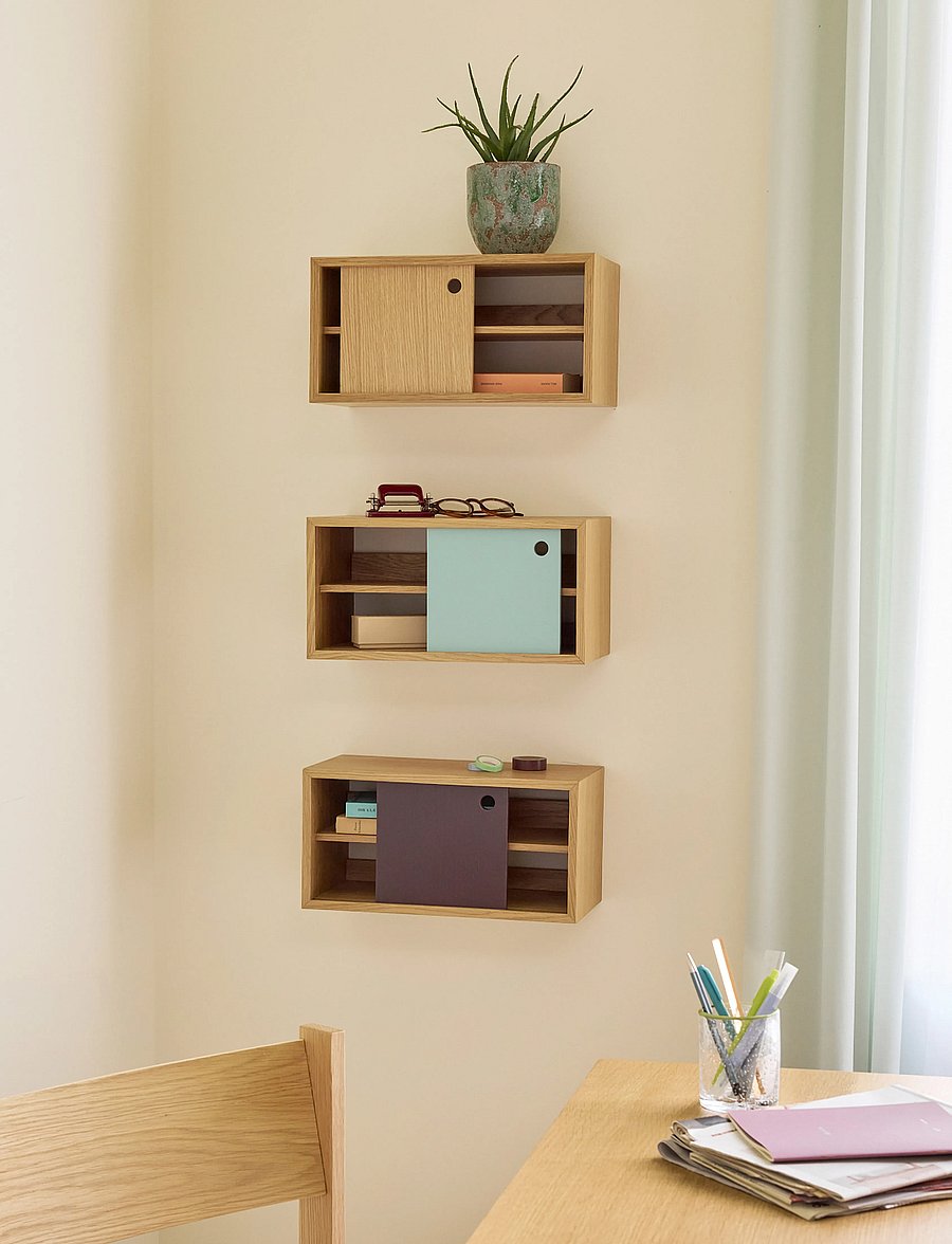 Hübsch - Slide Shelf Burgundy - natural,red - 5
