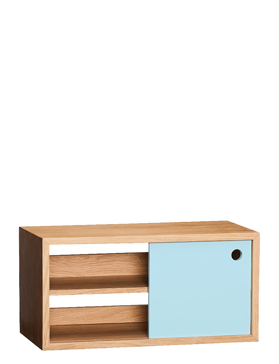 Hübsch - Slide Shelf Blue - blue,natural - 1