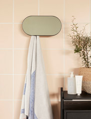 Hübsch - Coat rack/towel hanger with mirror, 5 hooks - wall mirrors - black - 1