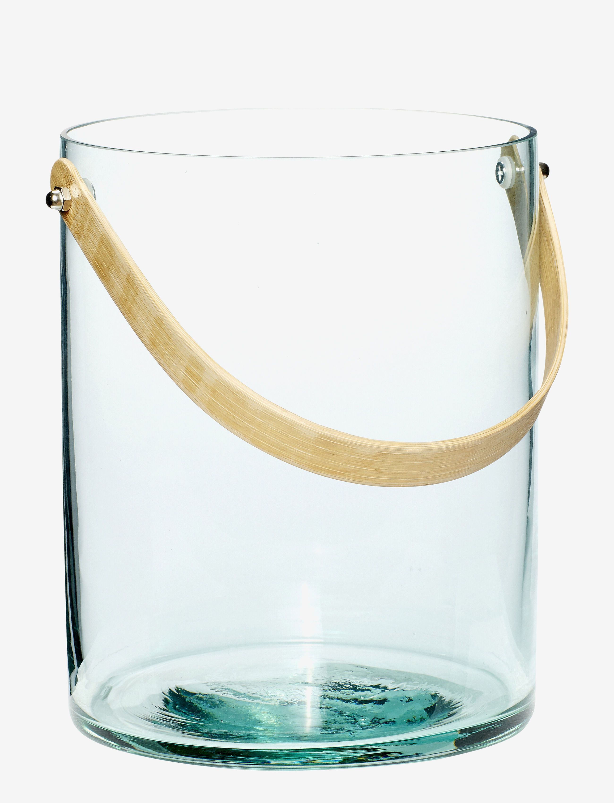 HÜBSCH Vase M/Håndtag Grün - H20CM - Unisex