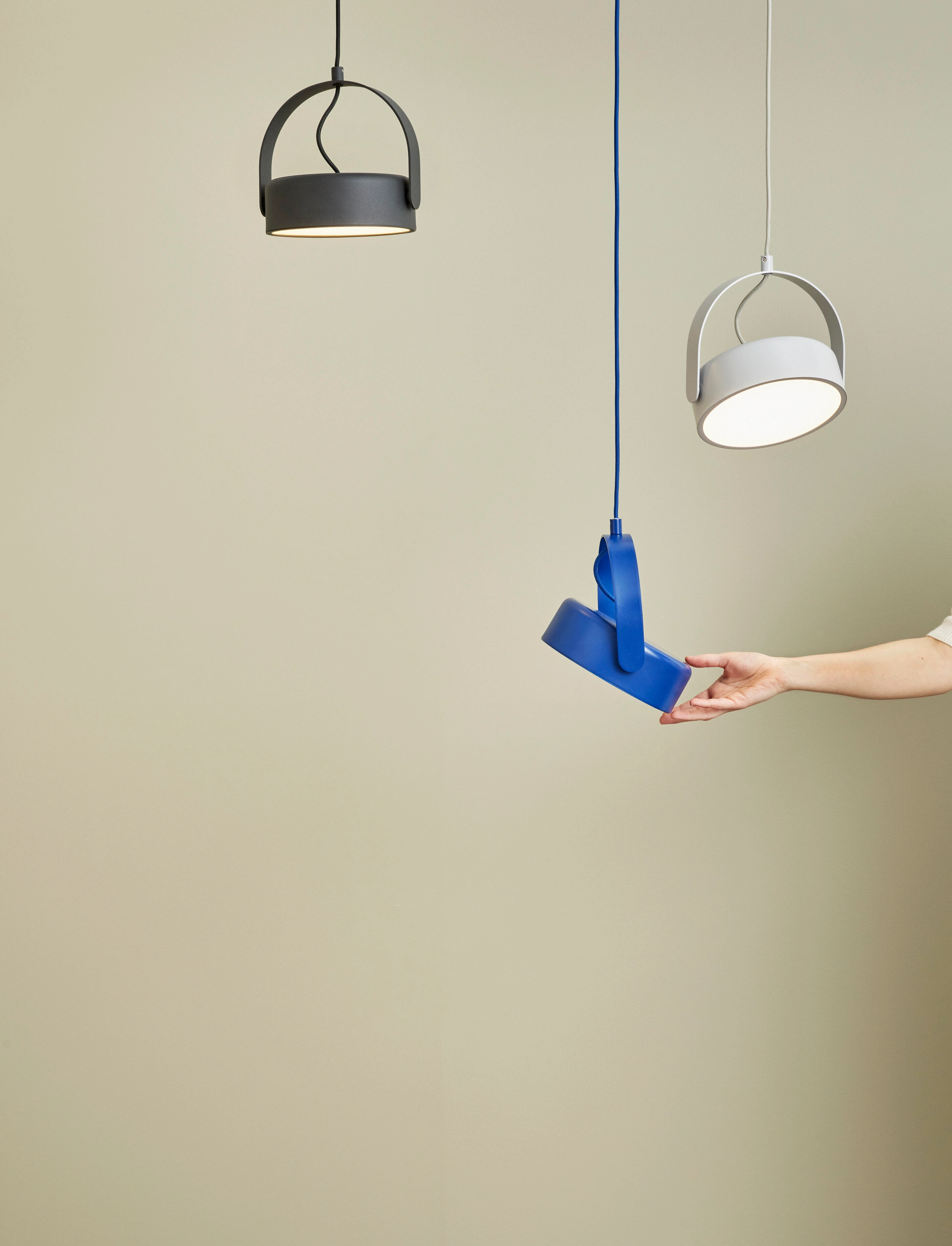 Hübsch Stage Lampe, One Size x 22, Ceiling Lamps, Blau - Flush Mount Lights, Homeware