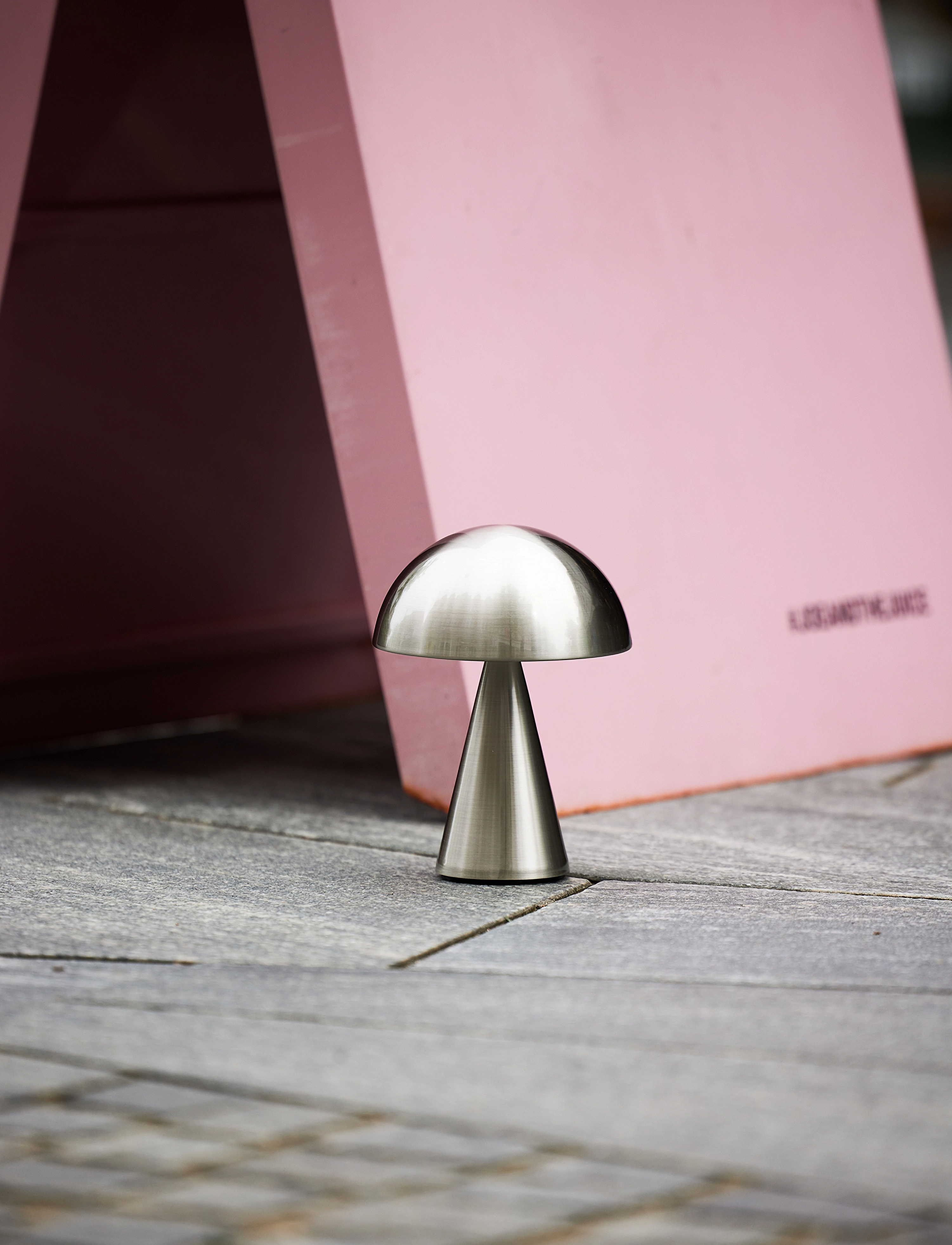 Hübsch Mush Portable Lamp, Ø15XH20 cm, Lamps, Silber - Table Homeware