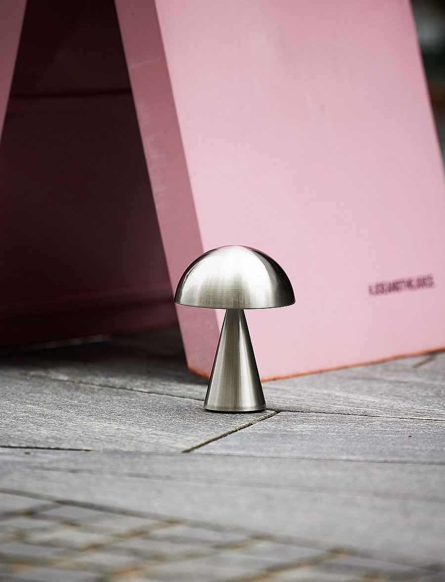 Hübsch - Mush Portable Lamp - mobile lampen - nickel - 0