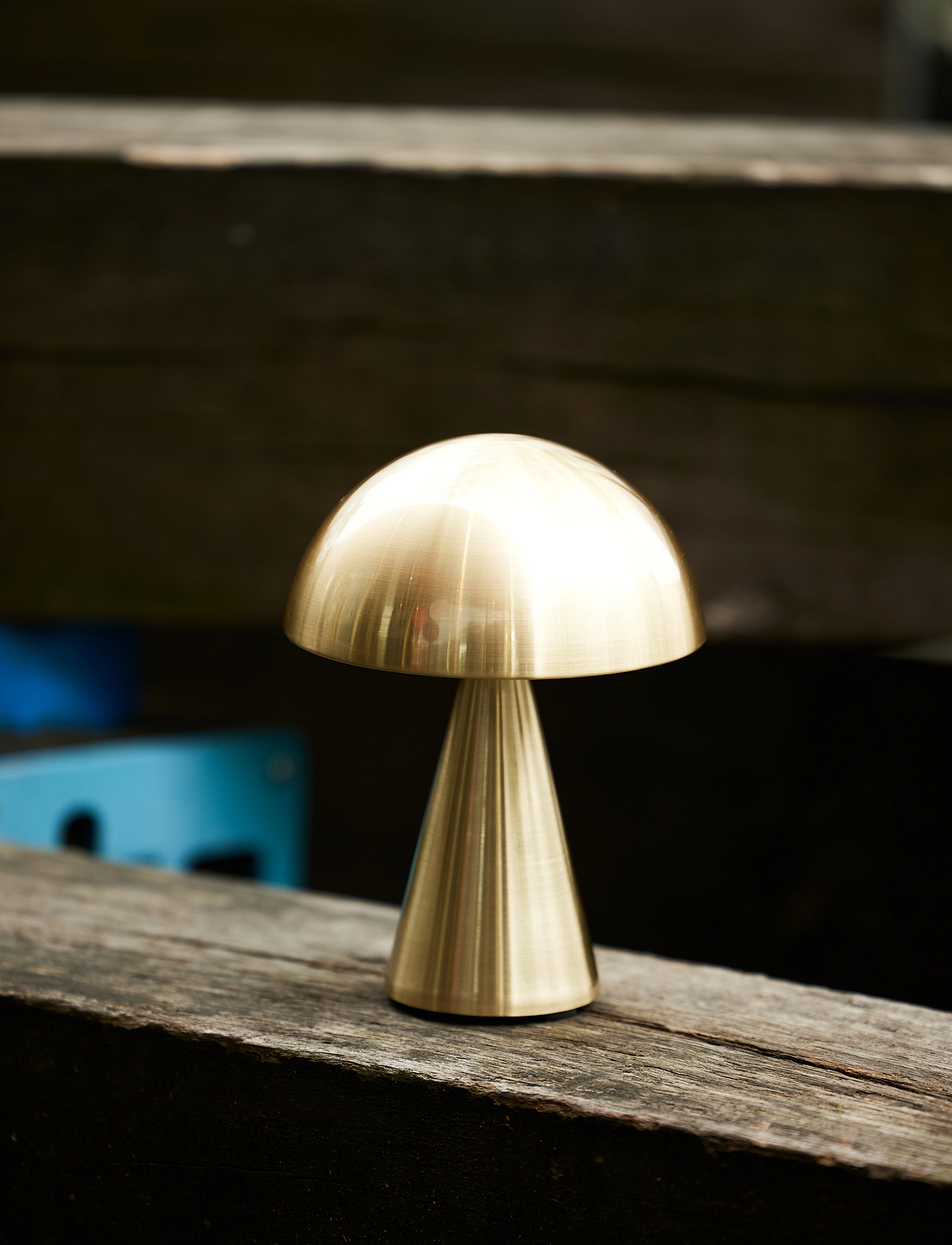 Hübsch Mush Portable Lamp, Ø15XH20 cm, Lamps, Gold - Table Homeware
