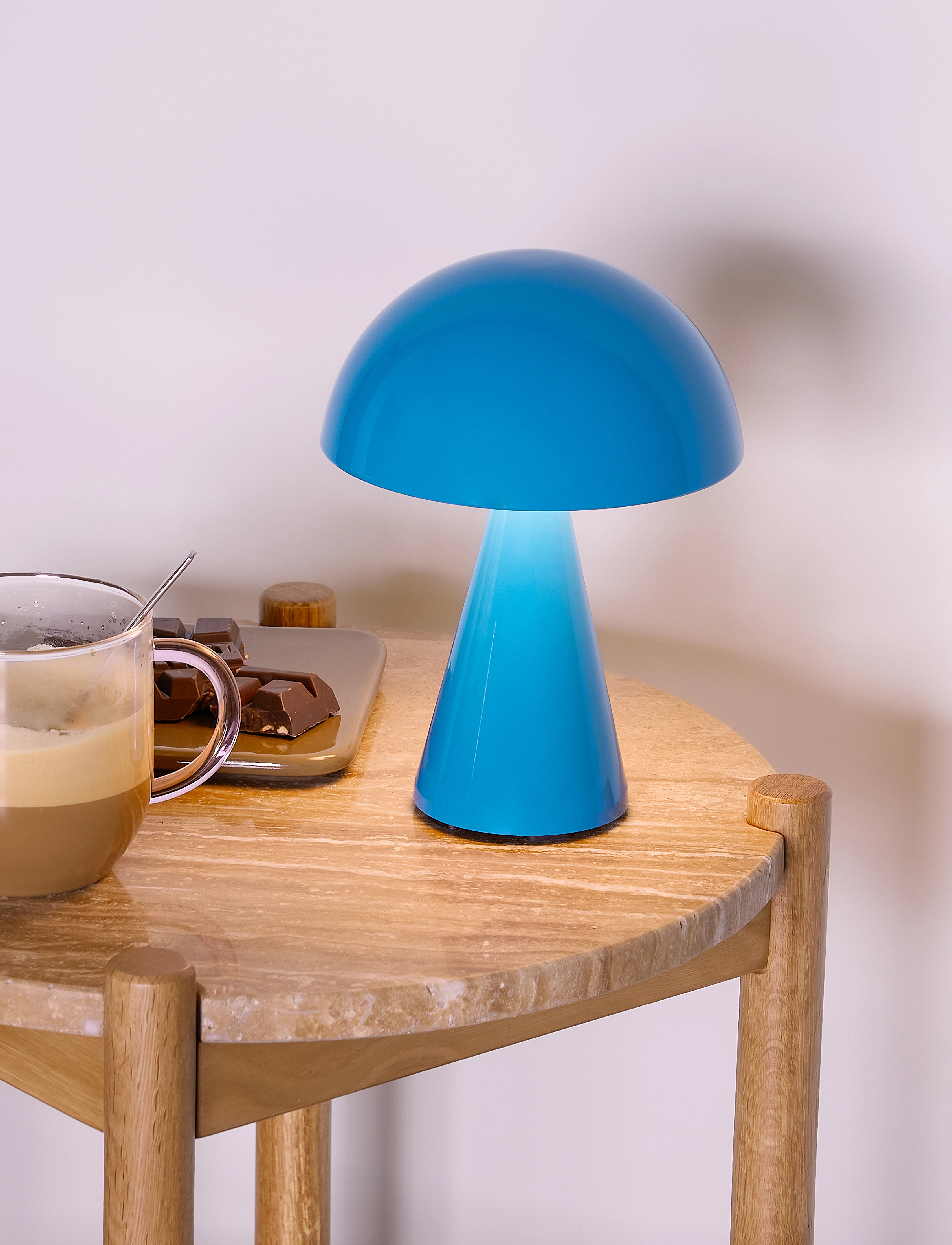 Hübsch Mush Portable Lamp, Ø15XH20 cm, Lamps, Blau - Table Homeware