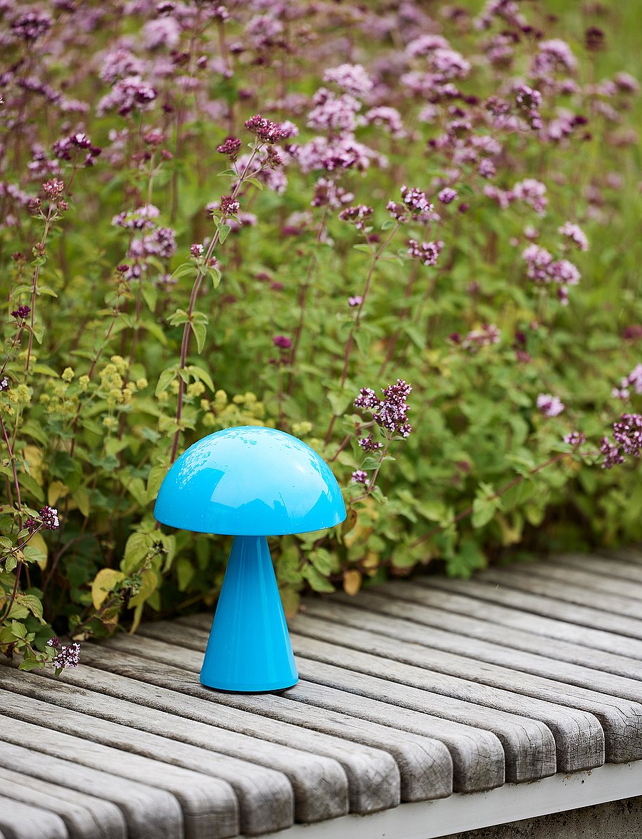 Hübsch - Mush Portable Lamp - mobile lampen - blue - 4