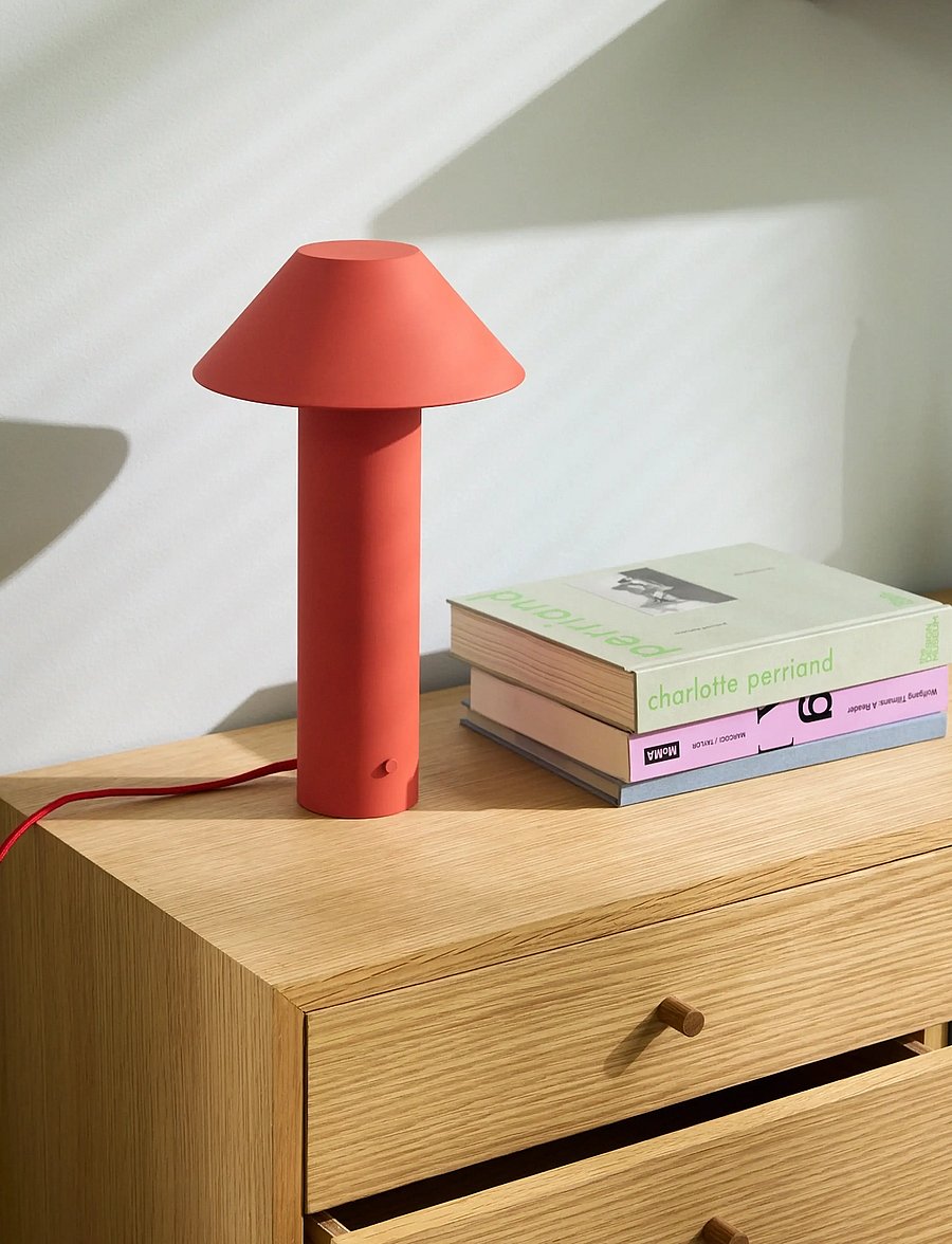 Hübsch - Tower Table Lamp Red - red - 2