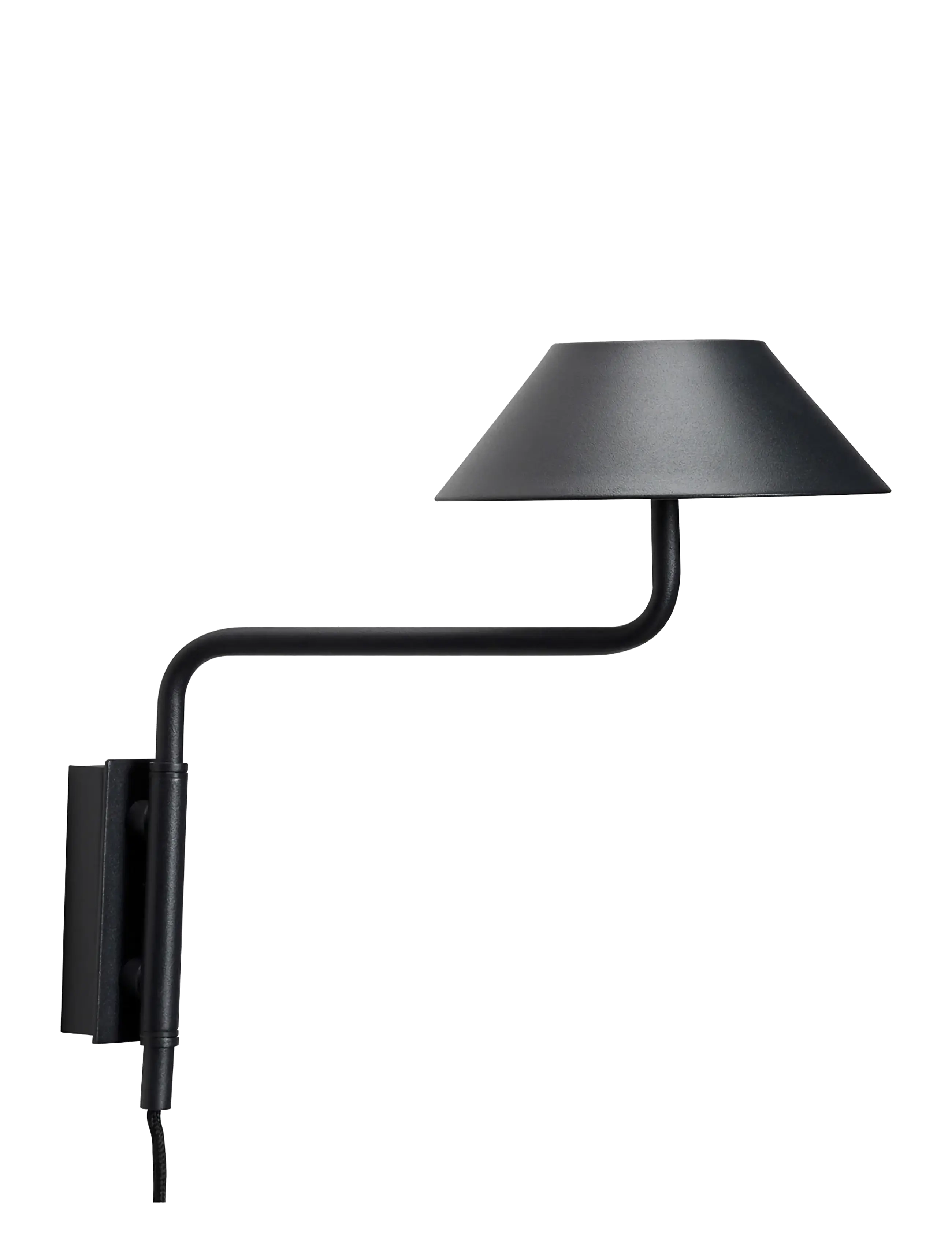 Hübsch Cover Wall Lamp Black, Væglampe, Sort, Str: 30X30X25CM