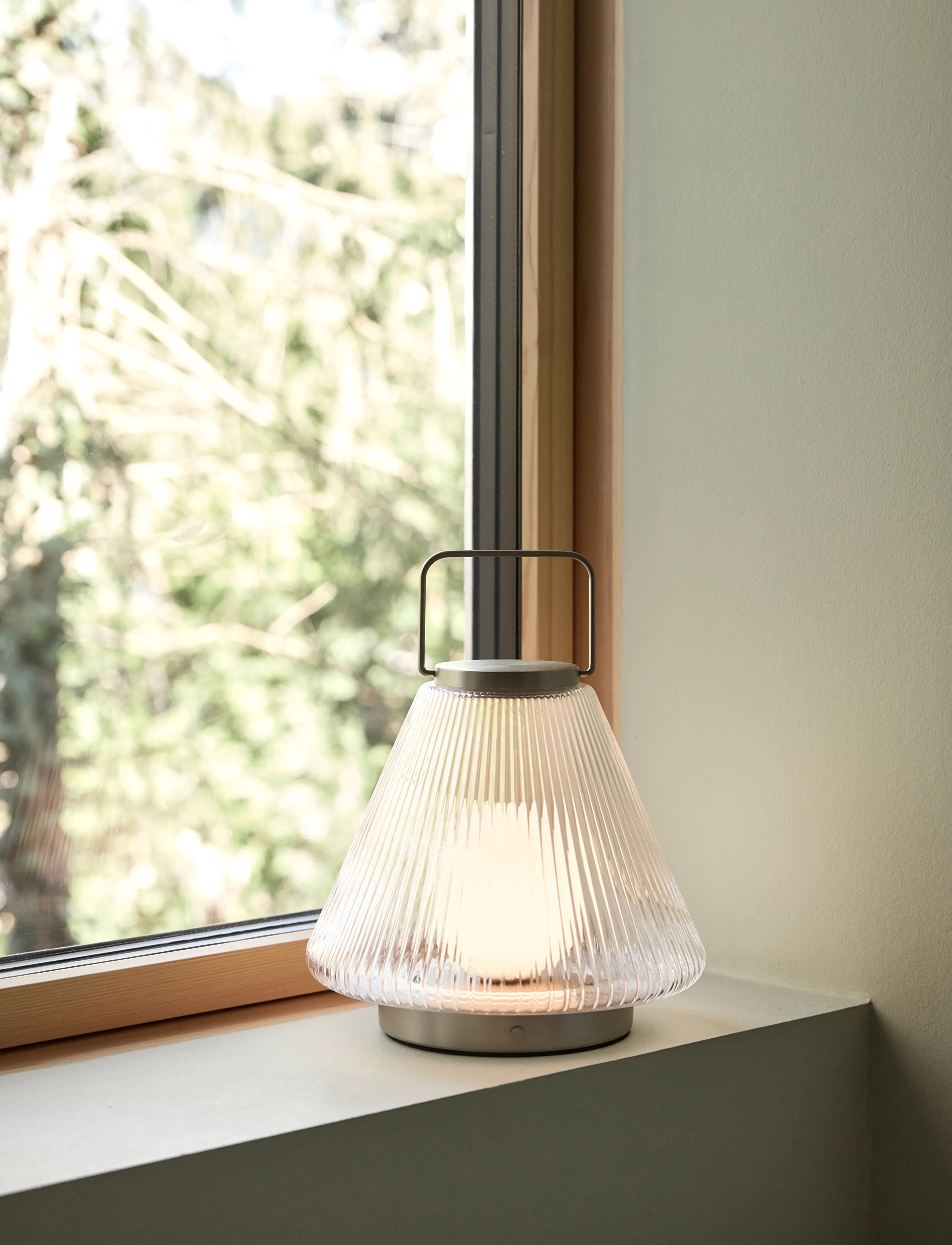 Hübsch - Tou Transportabel Lampe Klar - nickel - 0