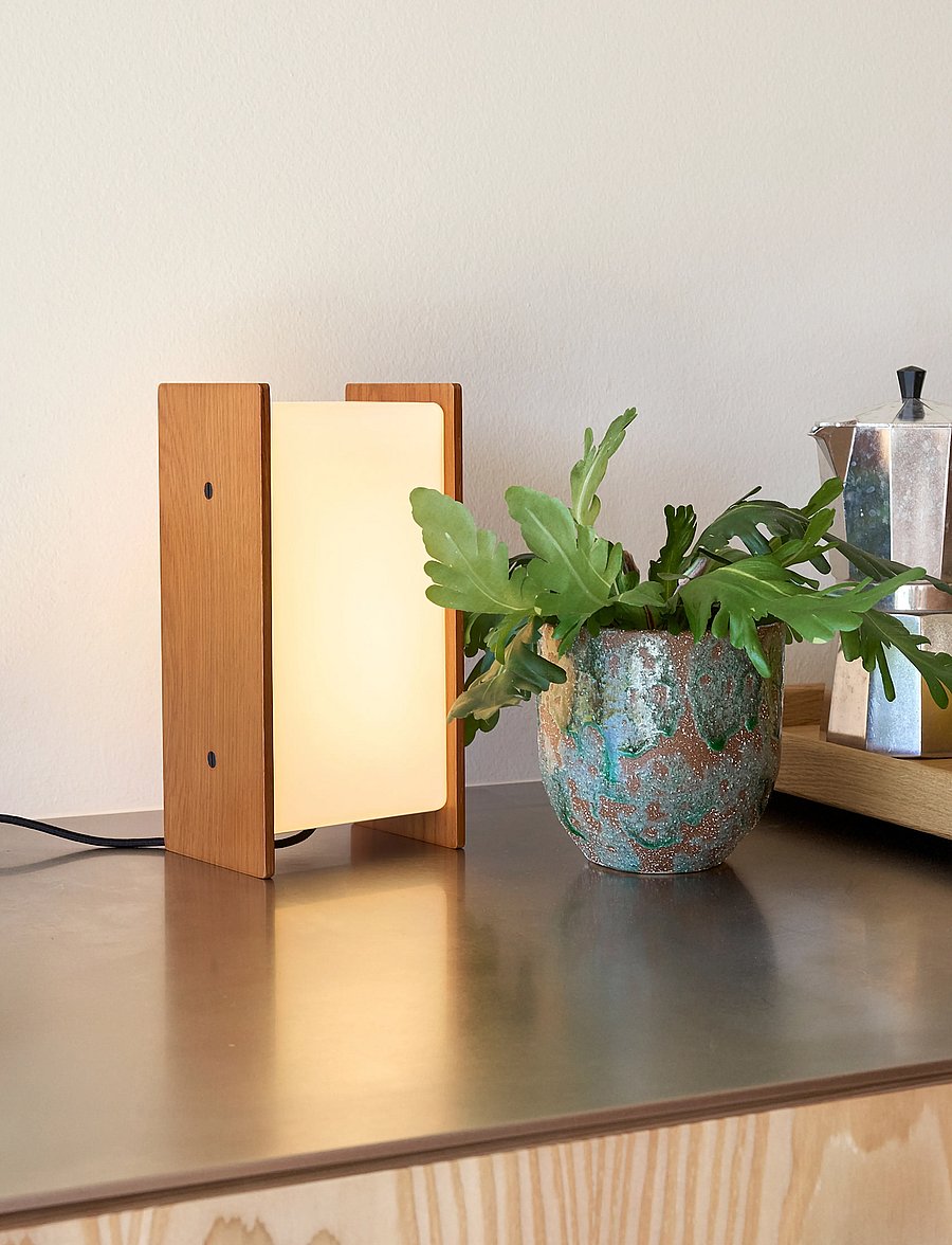 Hübsch - Sabi Table Lamp Oak - natural,white - 2