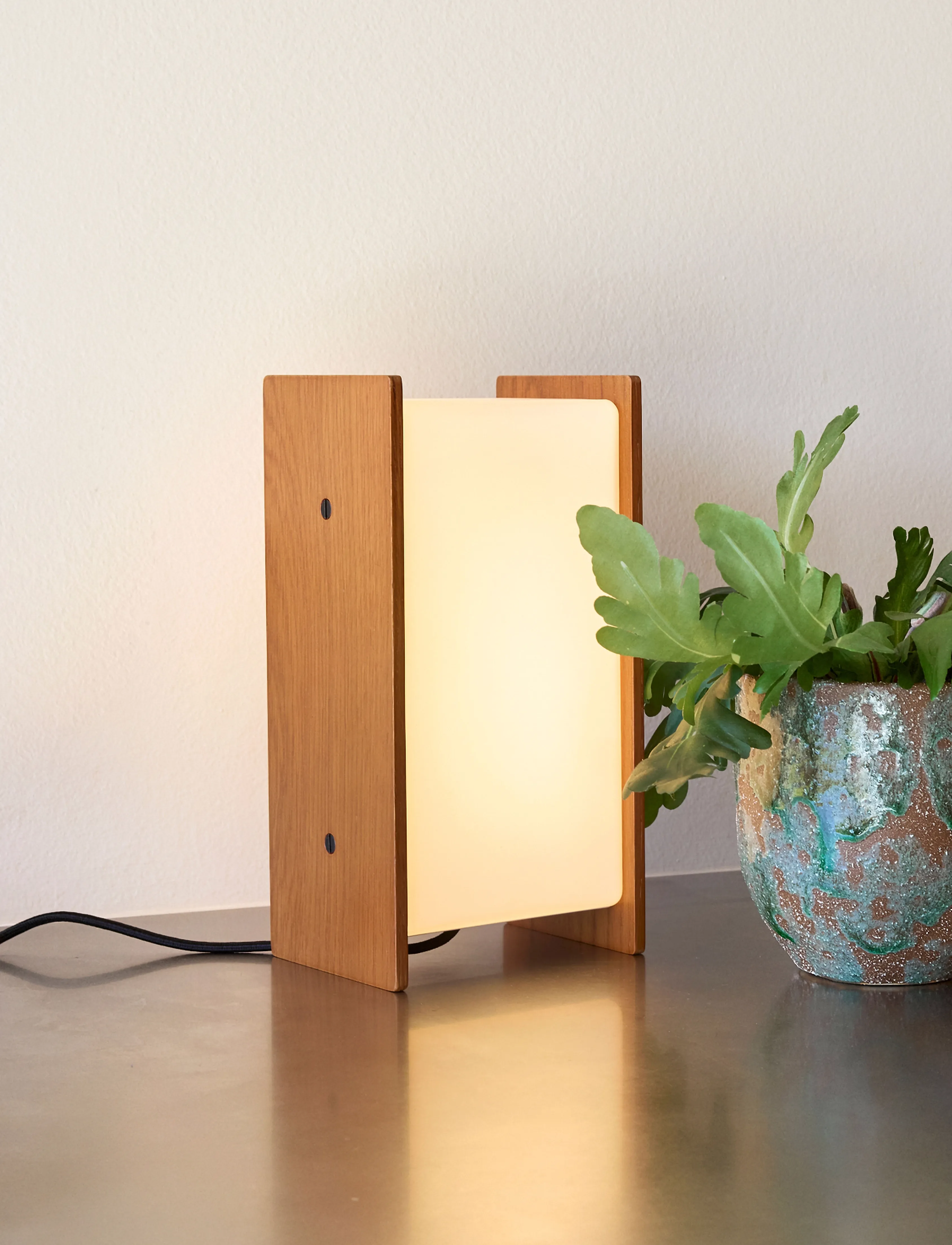 Hübsch - Sabi Table Lamp Oak - natural,white - 5