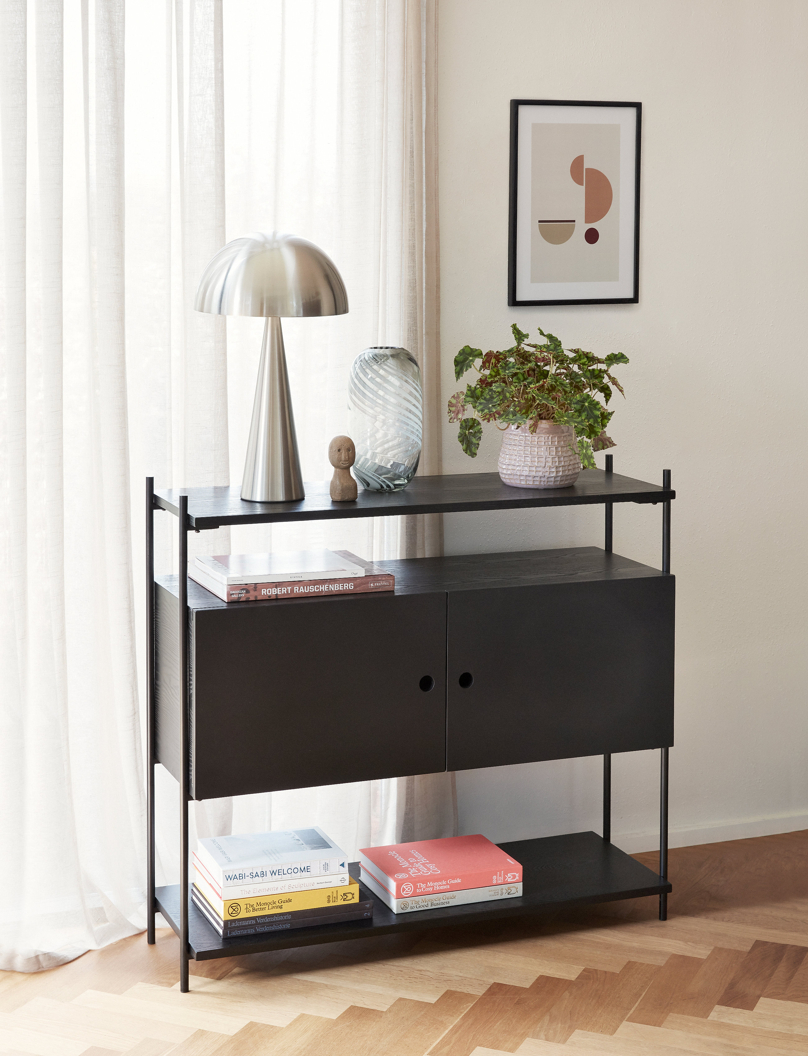 Hübsch Mush Bordlampe, H50 cm, Lamps, Silber - Table Homeware