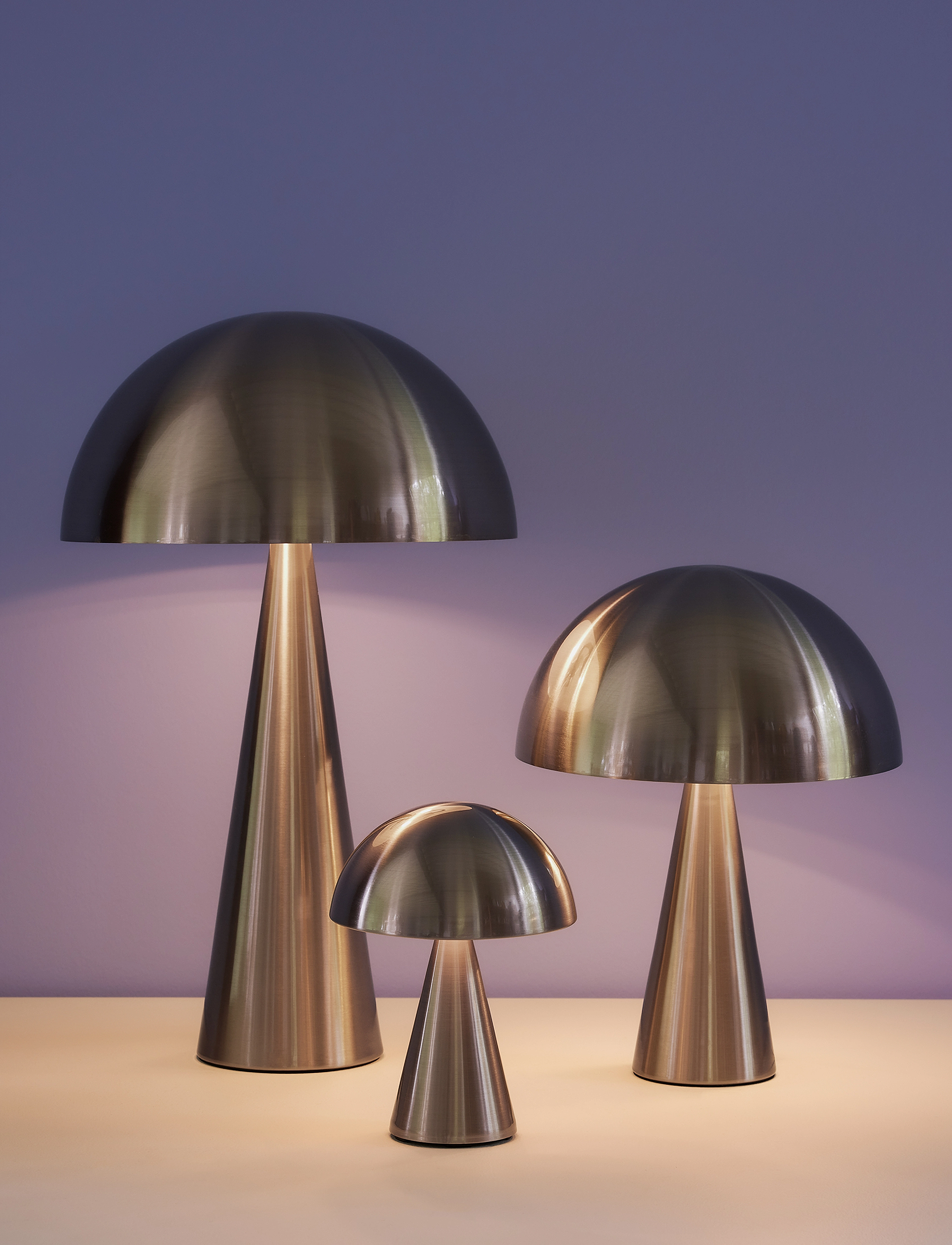 Hübsch - Mush Table Lamp - window lamps - nickel - 4