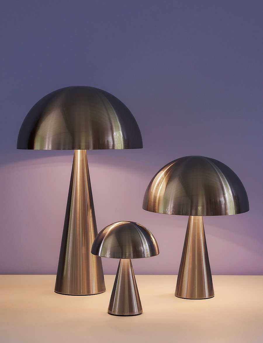 Hübsch - Mush Table Lamp - galda lampas - nickel - 4
