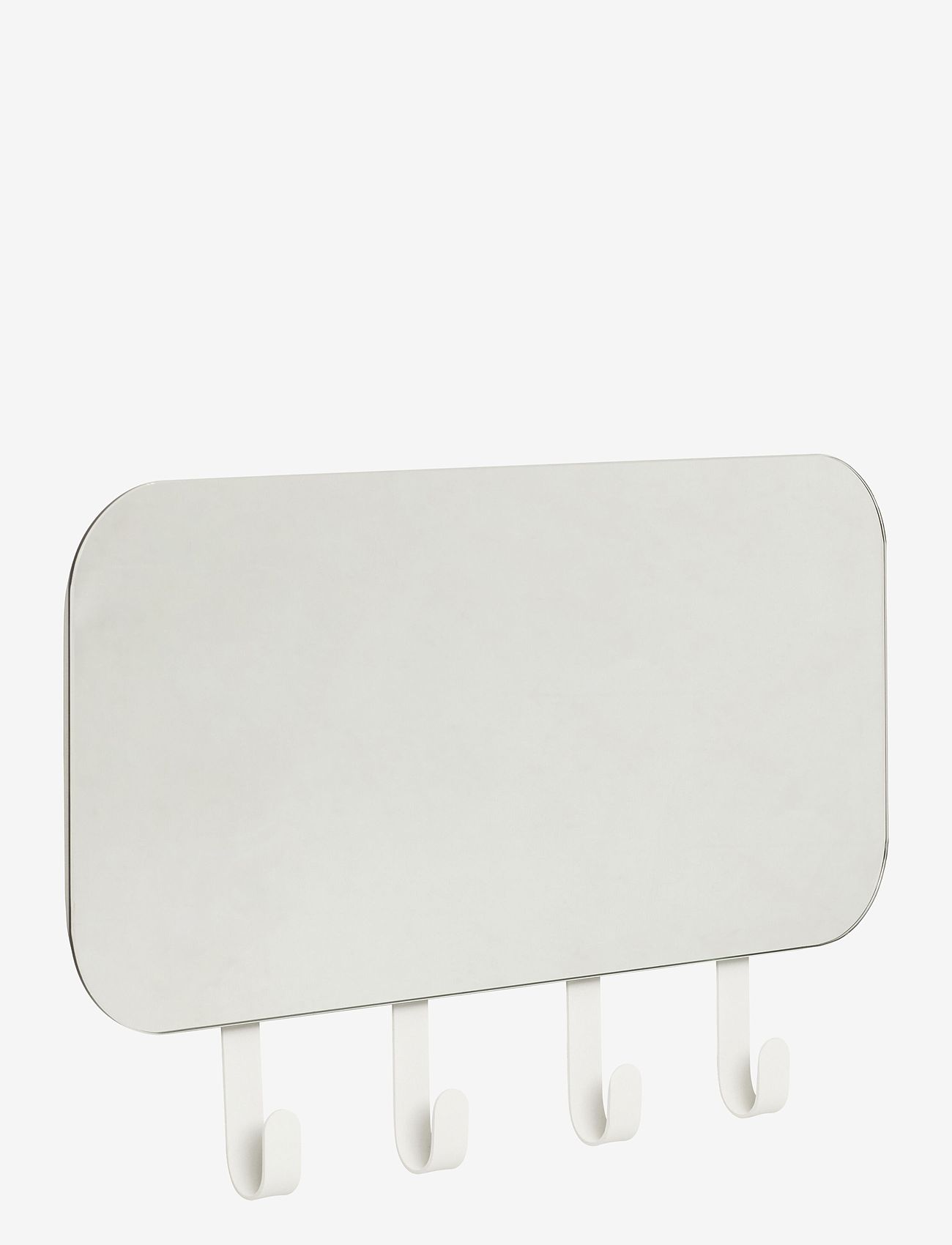 Hübsch - Keep Coat Rack with mirror, 4 hooks - wall mirrors - white - 0