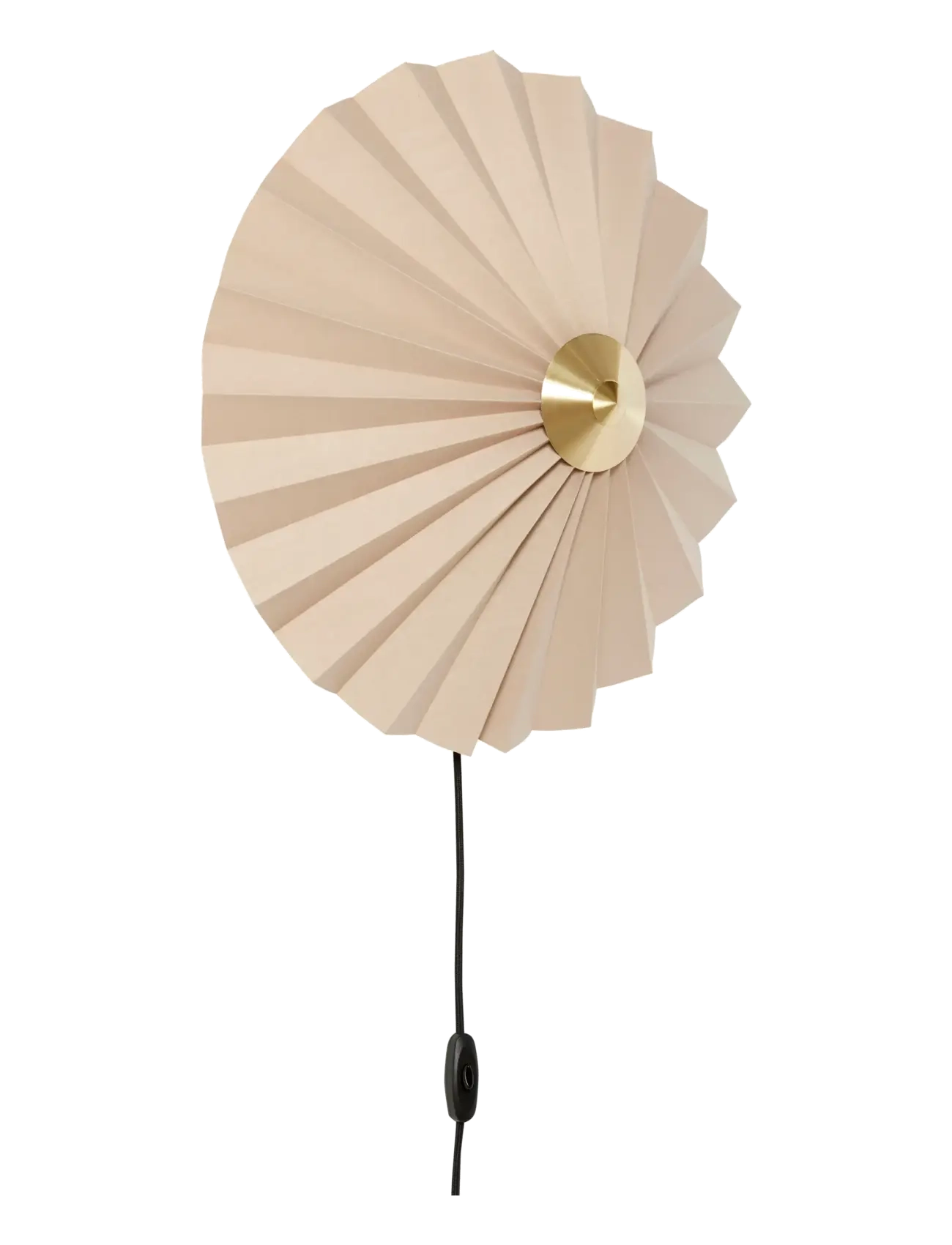 Hübsch Pliss Væglampe, Væglampe, Beige, Str: ONE SIZE