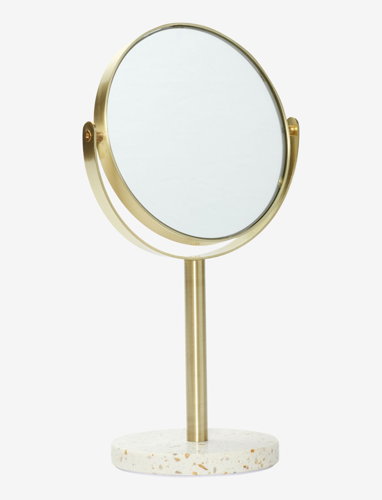 Hübsch - Pamper Table Mirror - ronde spiegels - brass - 0