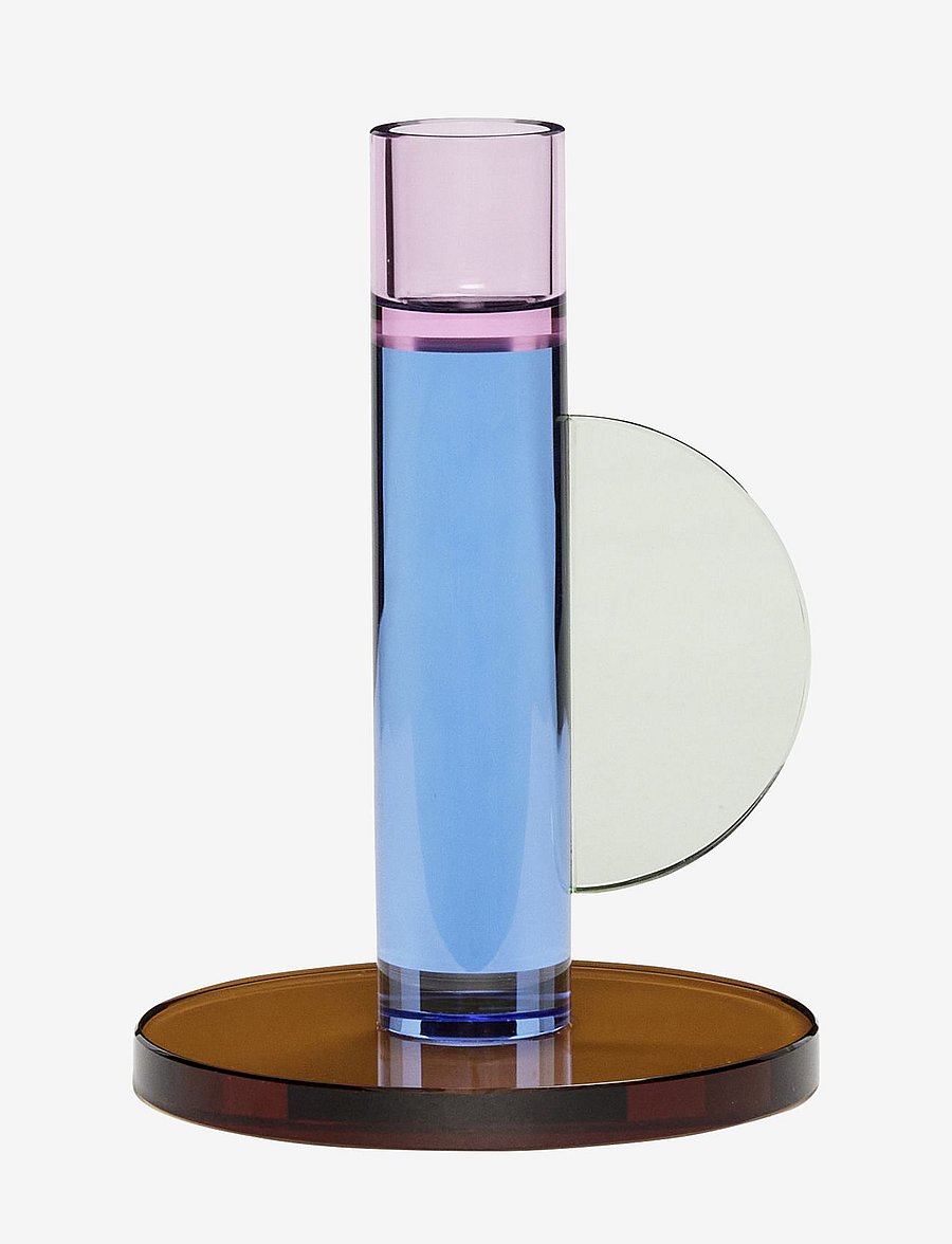 Hübsch - Astro Tealight Holder - teeküünlahoidjad - pink/blue/brown - 1