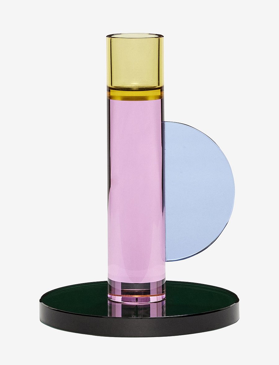 Hübsch - Astro Tealight Holder - teeküünlahoidjad - pink/yellow/green/blue - 1
