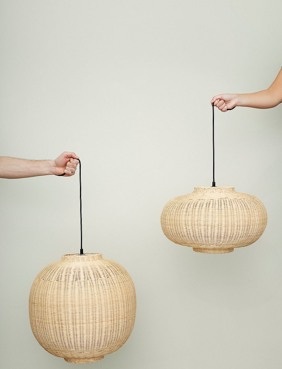 Hübsch - Chand Pendant Round - pendellampen - nature - 0