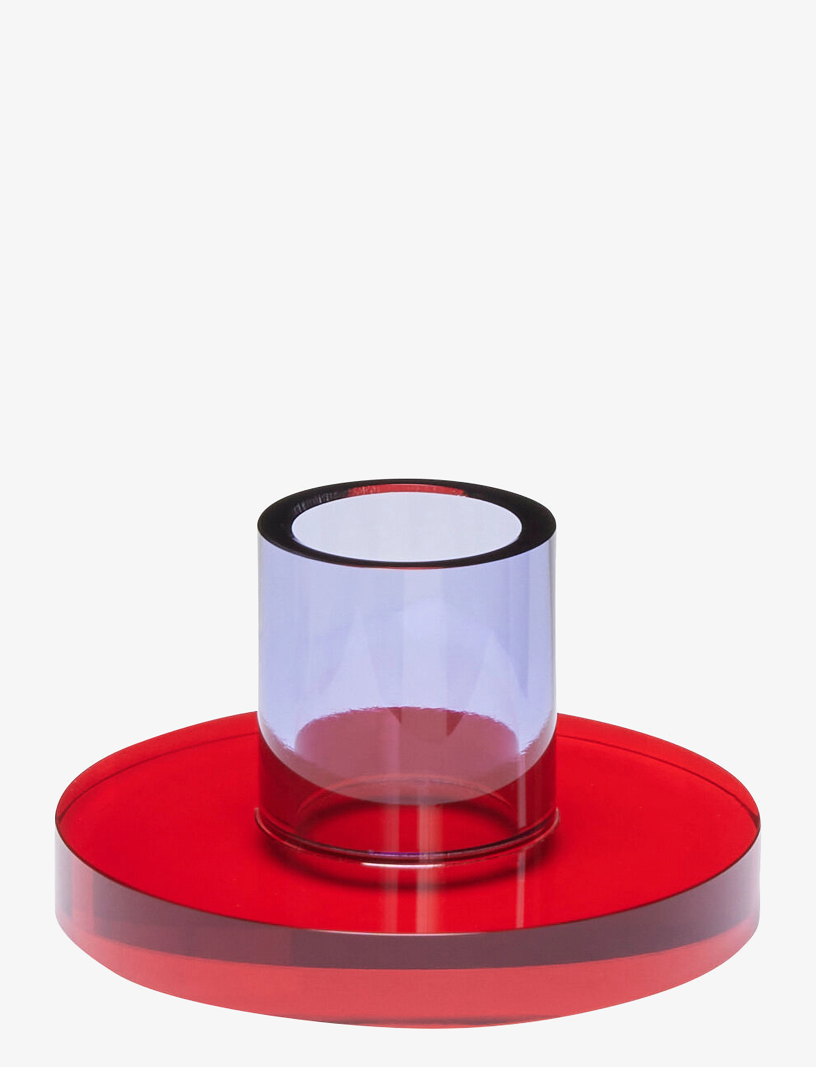Hübsch - Astra Candleholder - ljusstakar - purple,red - 2