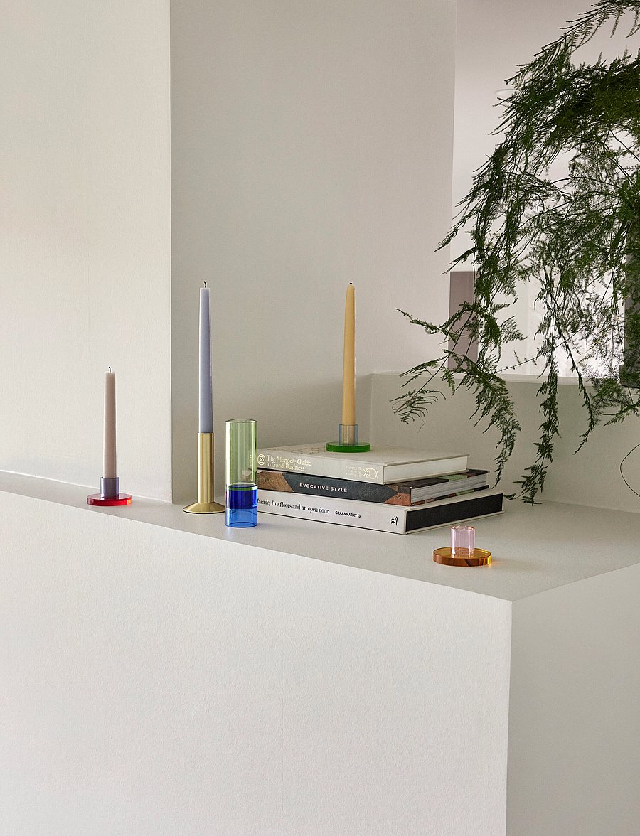 Hübsch - Astra Candleholder - kerzenständer - purple,red - 0