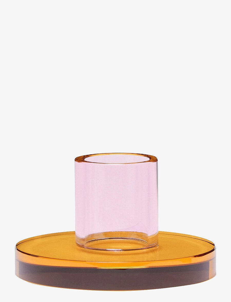 Hübsch - Astra Candleholder - kerzenständer - orange,pink - 1