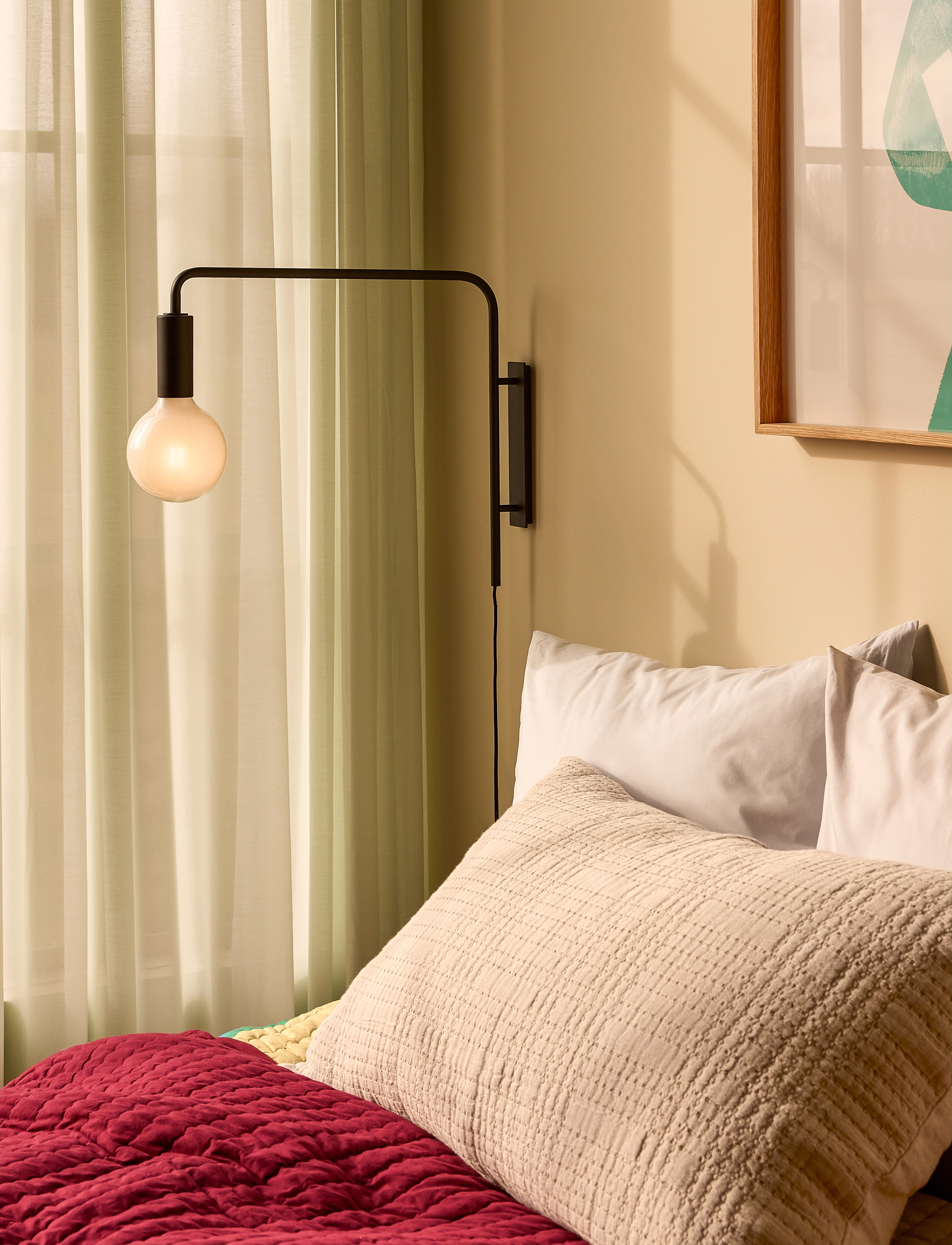 Hübsch Serendipity Wall Light, 47X6X42 cm, Lamps, Schwarz - Homeware
