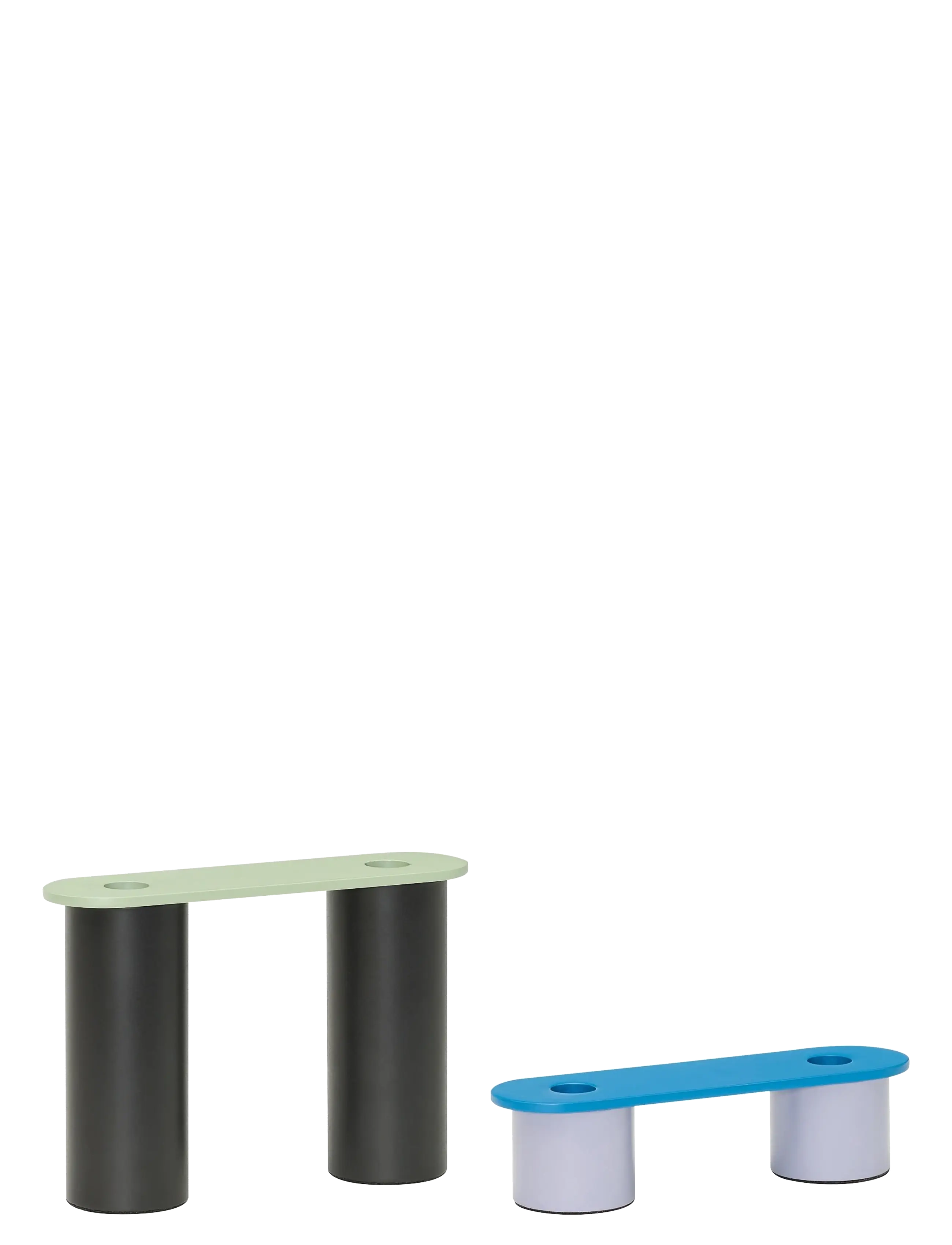Hübsch Modu Candleholders Multicolour (Set Of 2), Lysestage, Multi/mønstret, Str: 22X6X16CM
