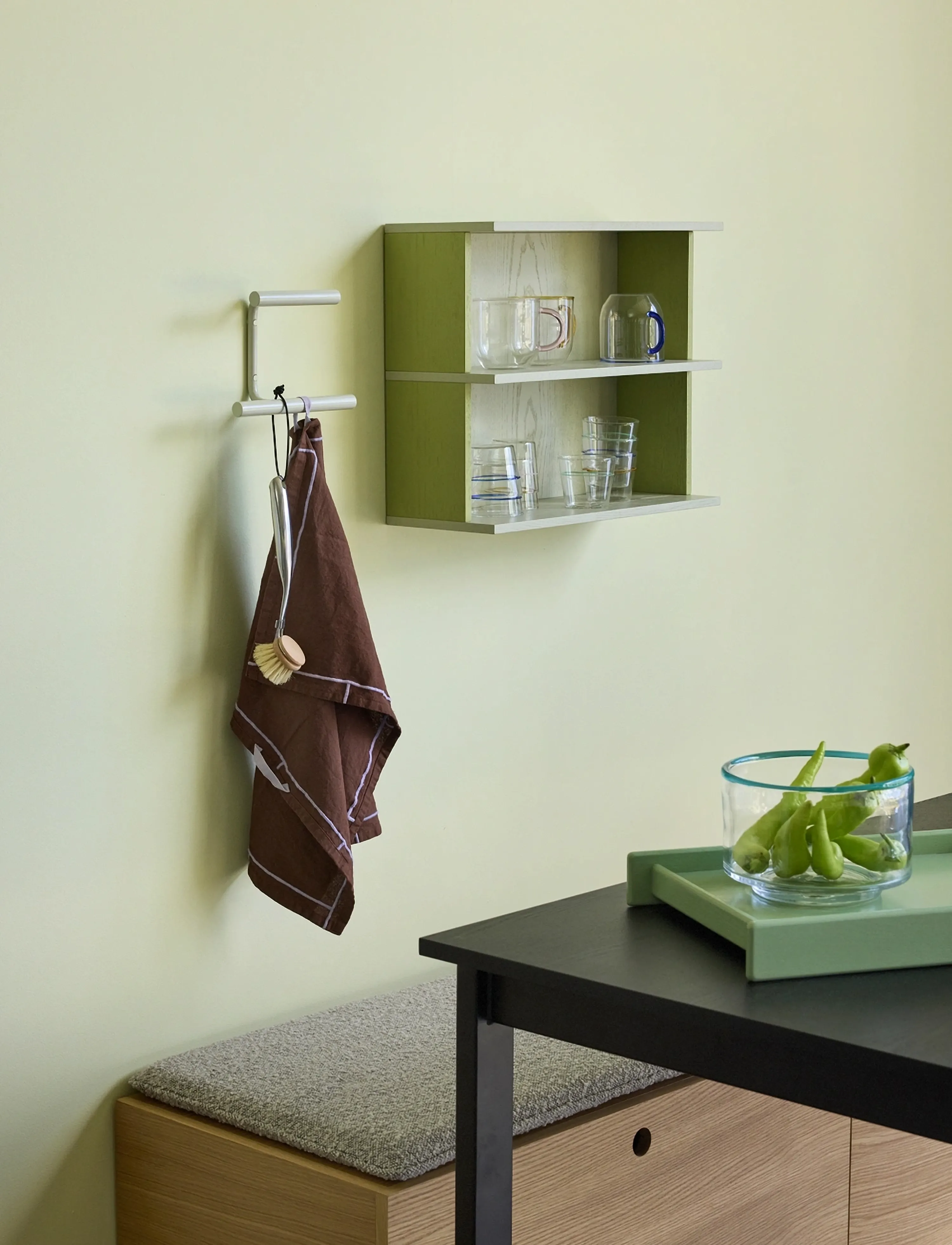 Hübsch Flip Coatrack Light Grey, 20X10X15 cm, Hooks & Knobs, Grau - Hooks, Homeware
