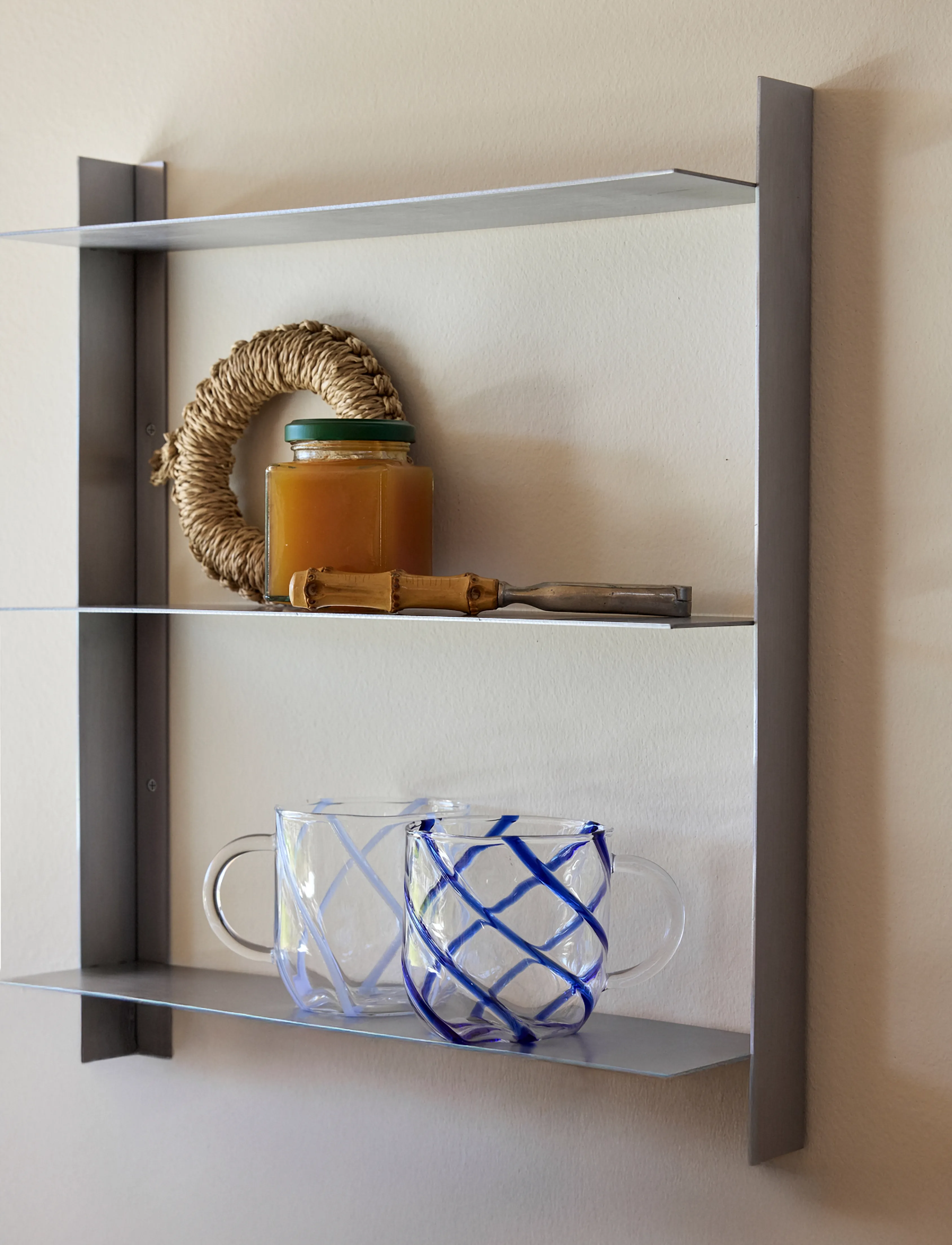 Hübsch - Acier-hylly, pieni, nikkeli - hyllyt ja säilytys - brushed nickel - 4