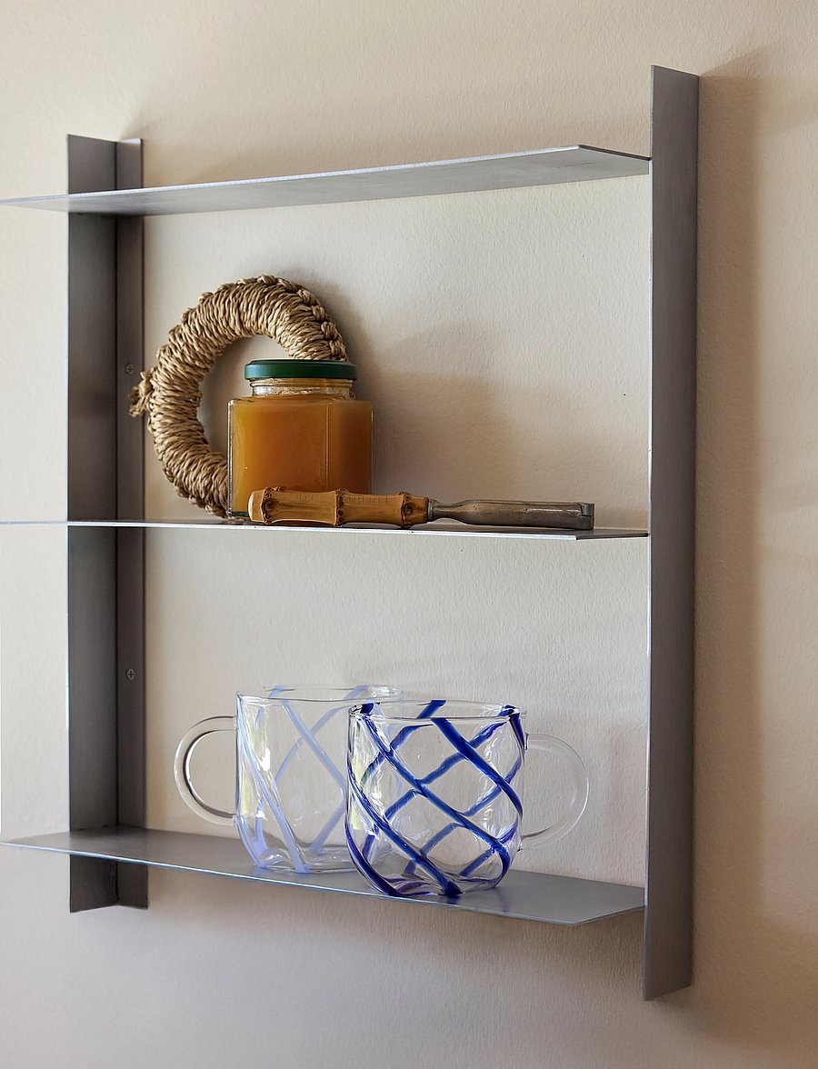 Hübsch - Acier Shelf Small Nickel - regale und verwahrung - brushed nickel - 4