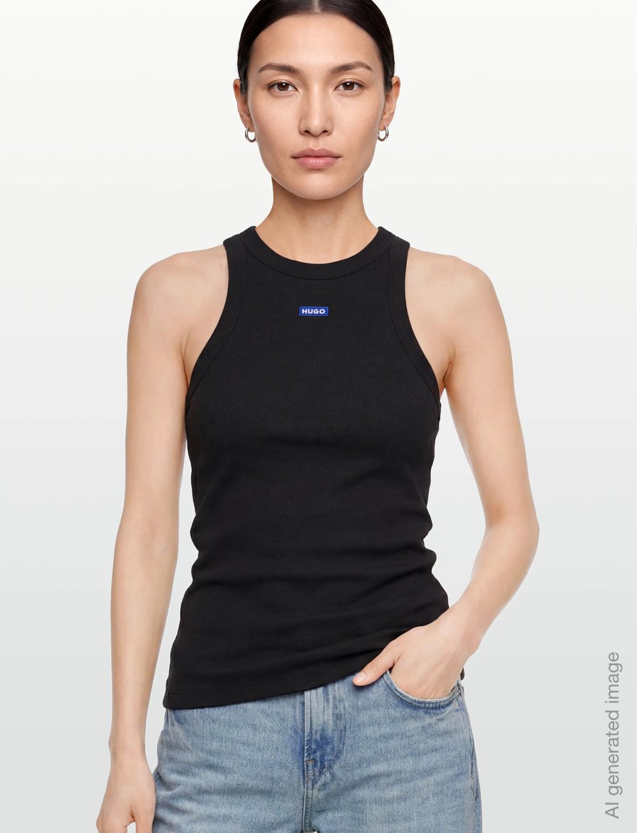 HUGO BLUE - Easy Tank_B - sleeveless tops - black - 3