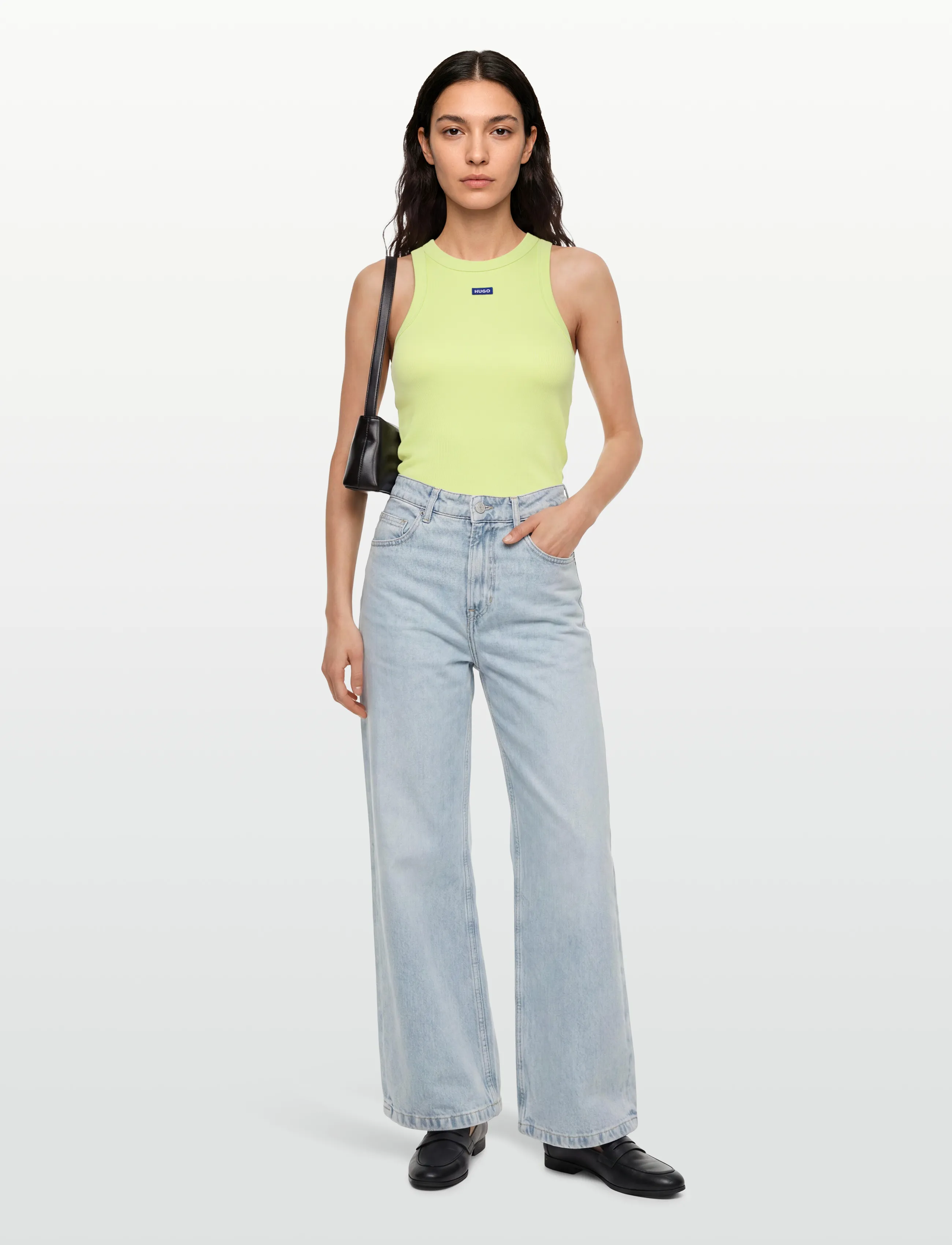 HUGO BLUE Easy Tank_B, Kvinder, Tanktop, Gul, Str: XL