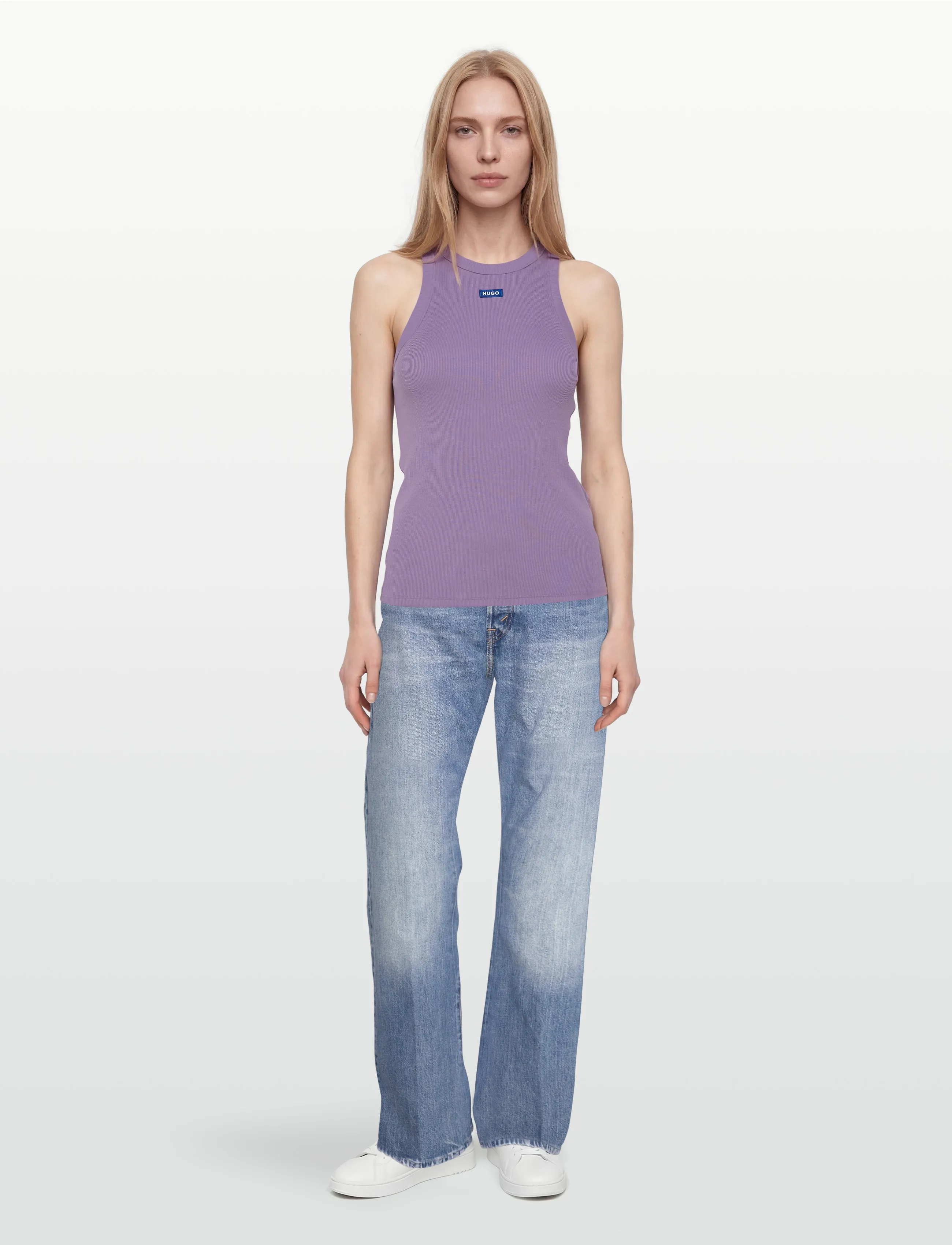 HUGO BLUE Easy Tank_B, Kvinder, Tanktop, Lila, Str: XS