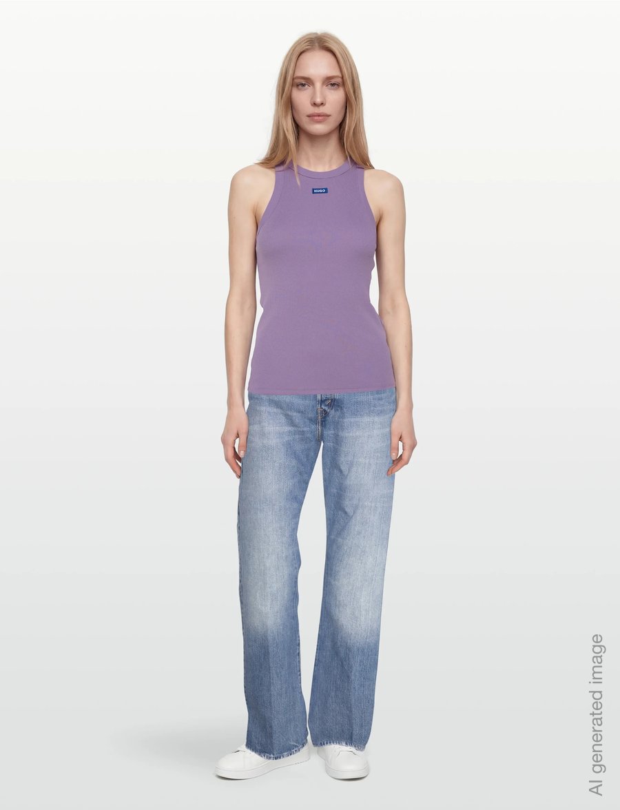 HUGO BLUE - Easy Tank_B - linnen - bright purple - 0