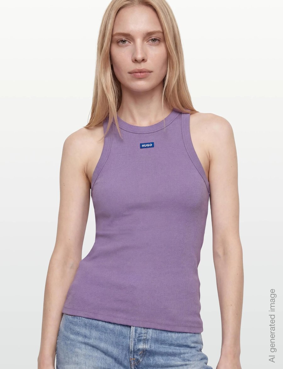HUGO BLUE - Easy Tank_B - linnen - bright purple - 3