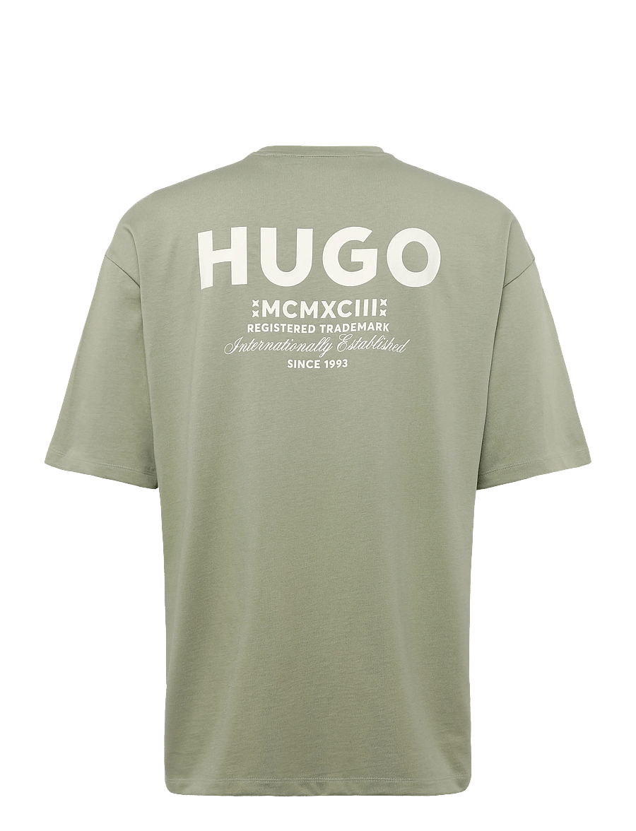 HUGO BLUE - Nalono - lühikeste varrukatega t-särgid - beige overflow - 1