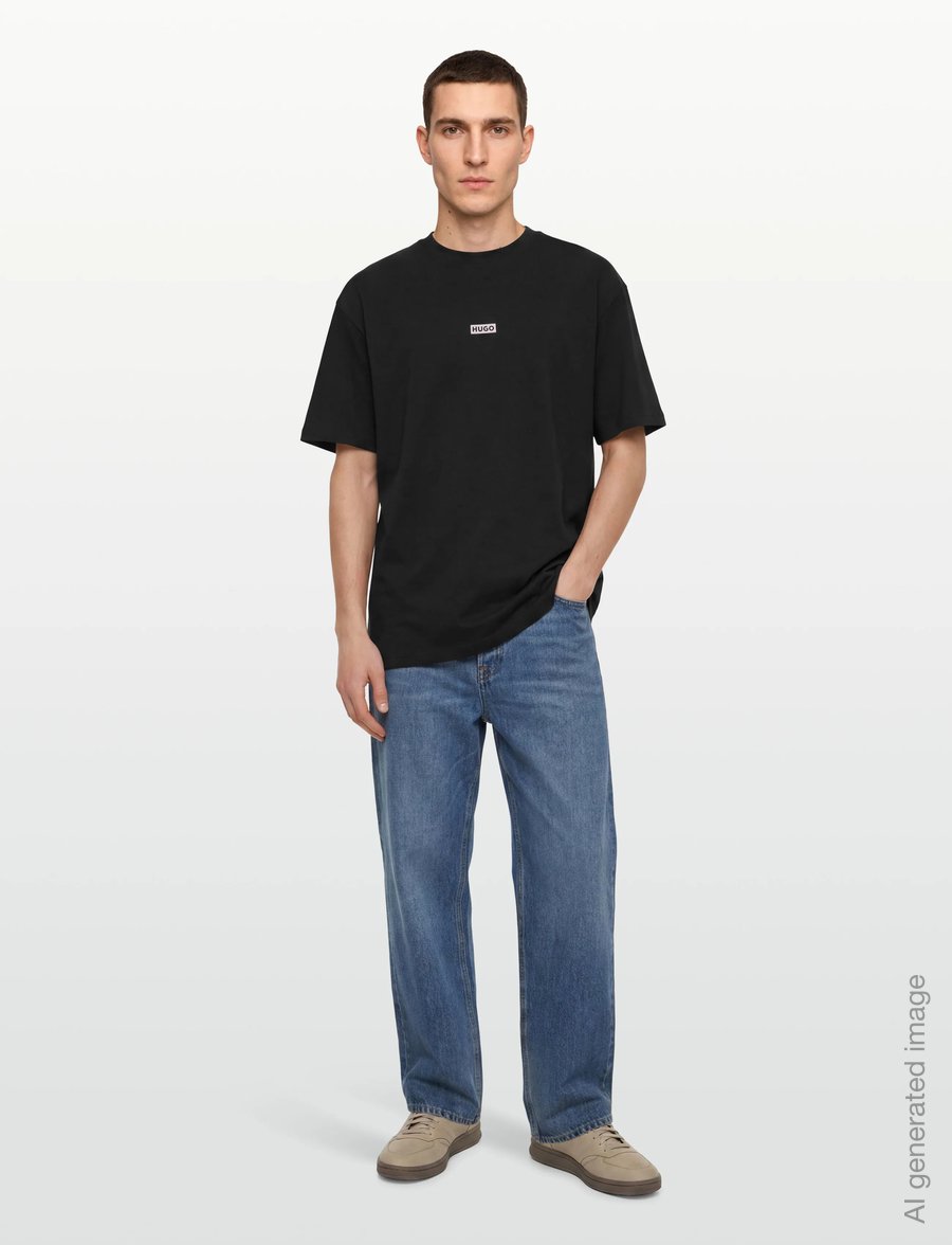 HUGO BLUE - Nalono - kurzärmelige t-shirts - black - 0