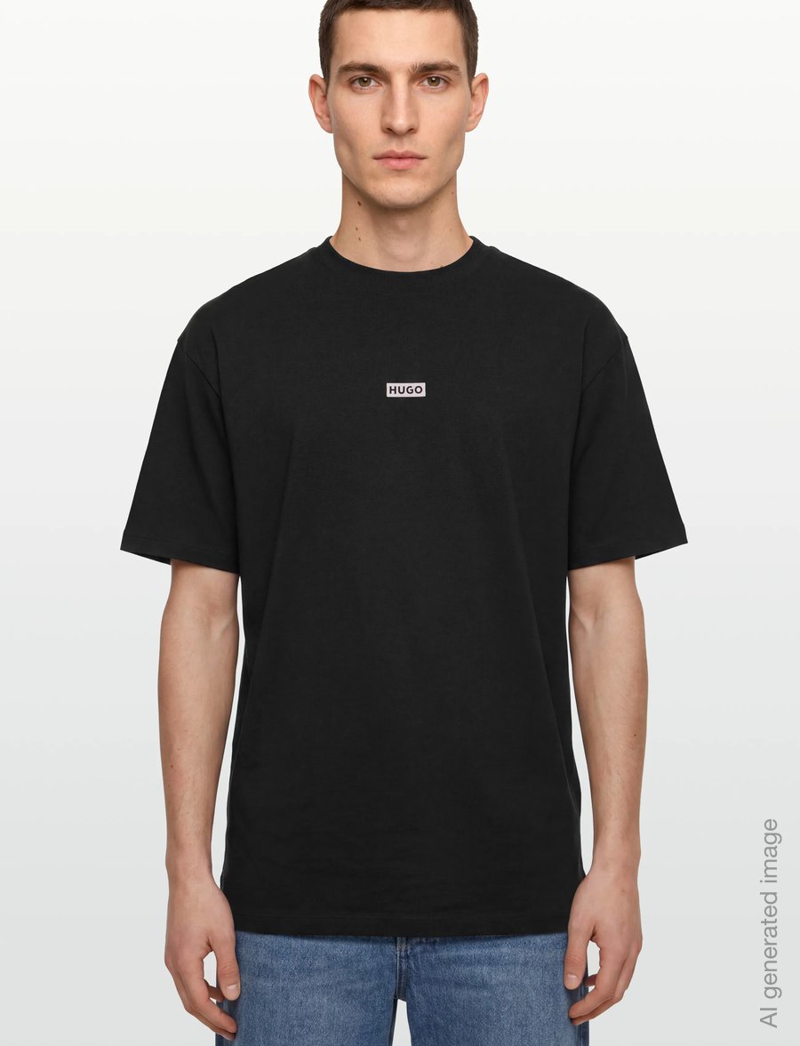 HUGO BLUE - Nalono - kurzärmelige t-shirts - black - 3