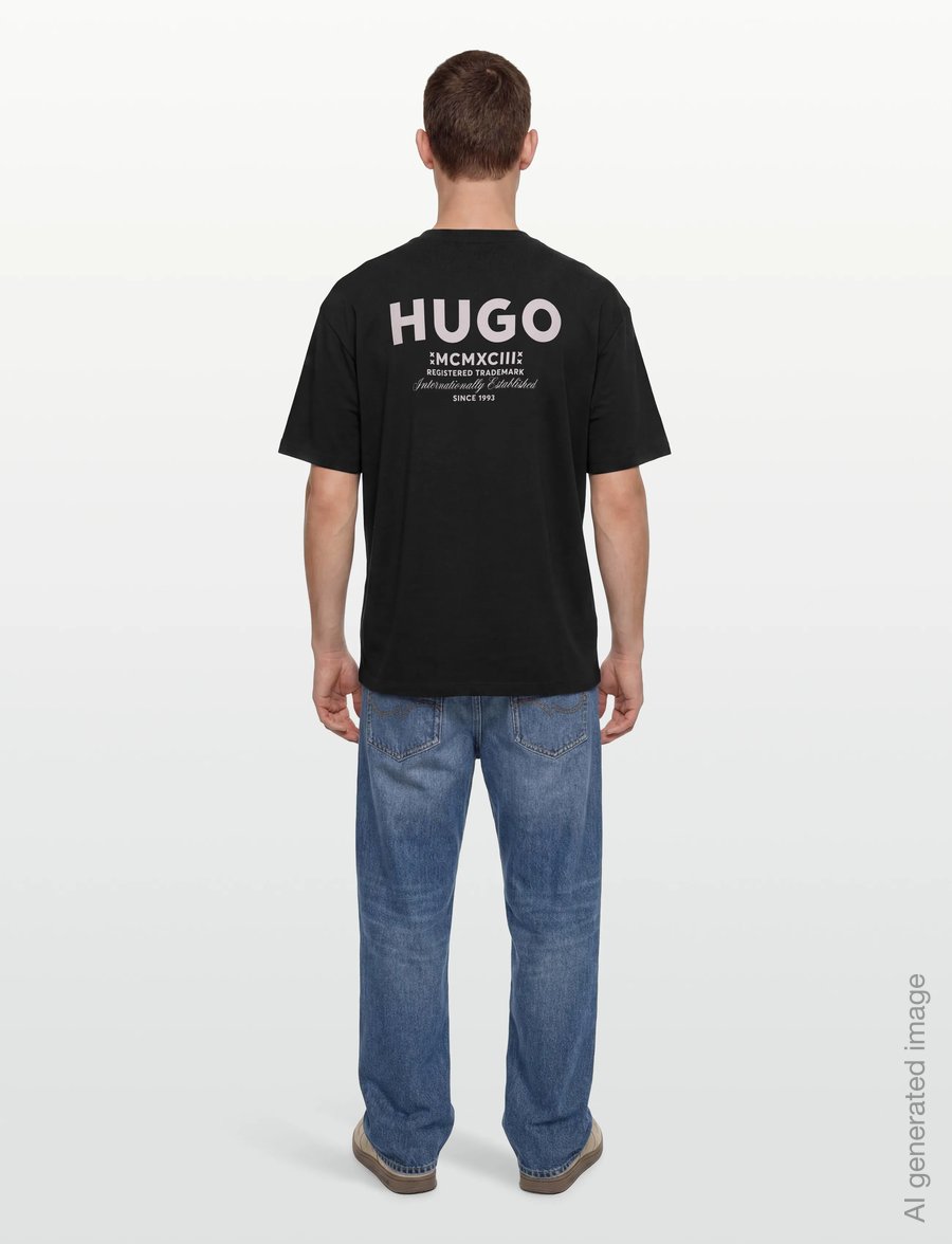 HUGO BLUE - Nalono - kurzärmelige t-shirts - black - 4