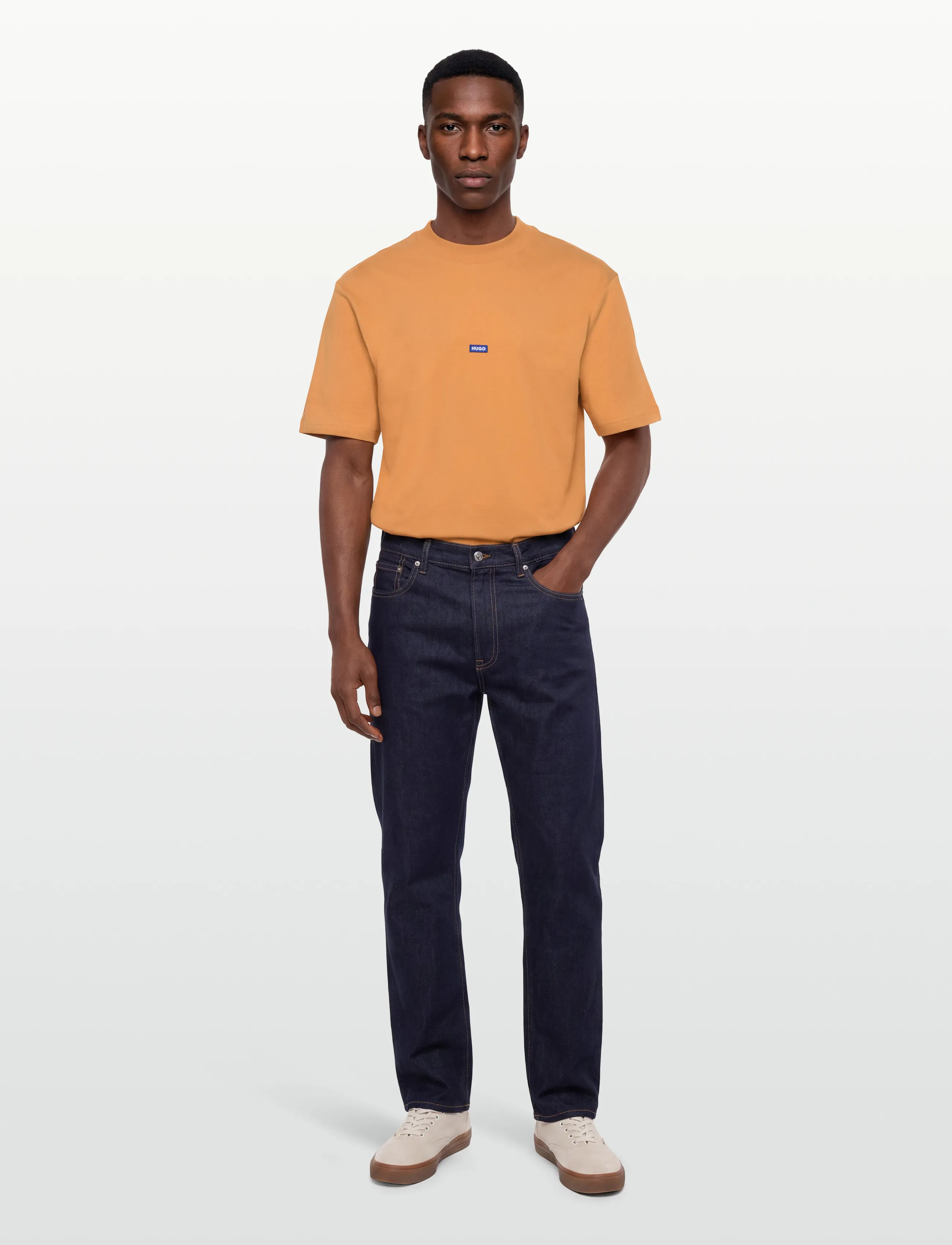 HUGO BLUE Nieros, L, T-shirts, Orange - Short-sleeved, Männerswear