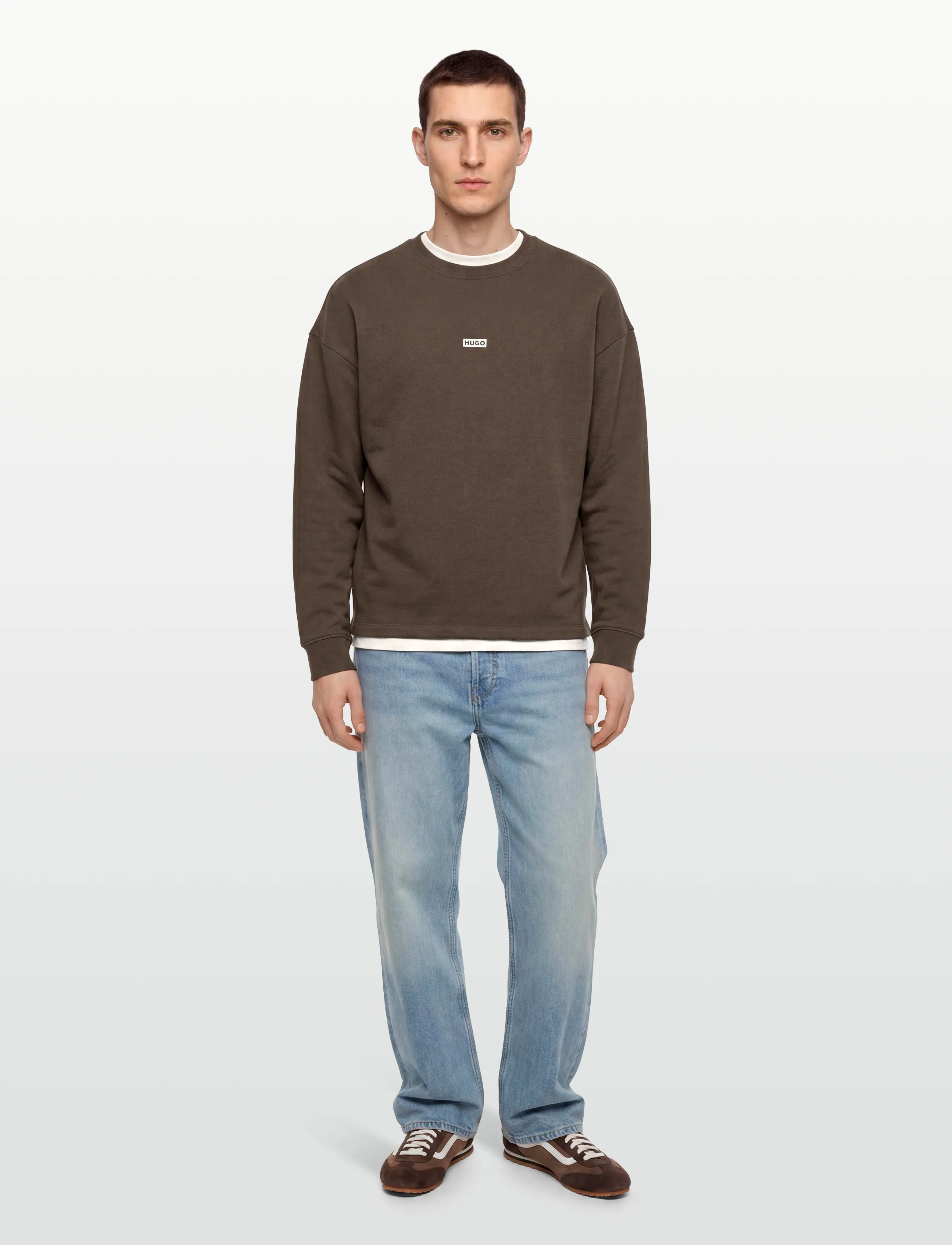 HUGO BLUE - Naviu - pikkade varrukatega t-särgid - dark brown - 0
