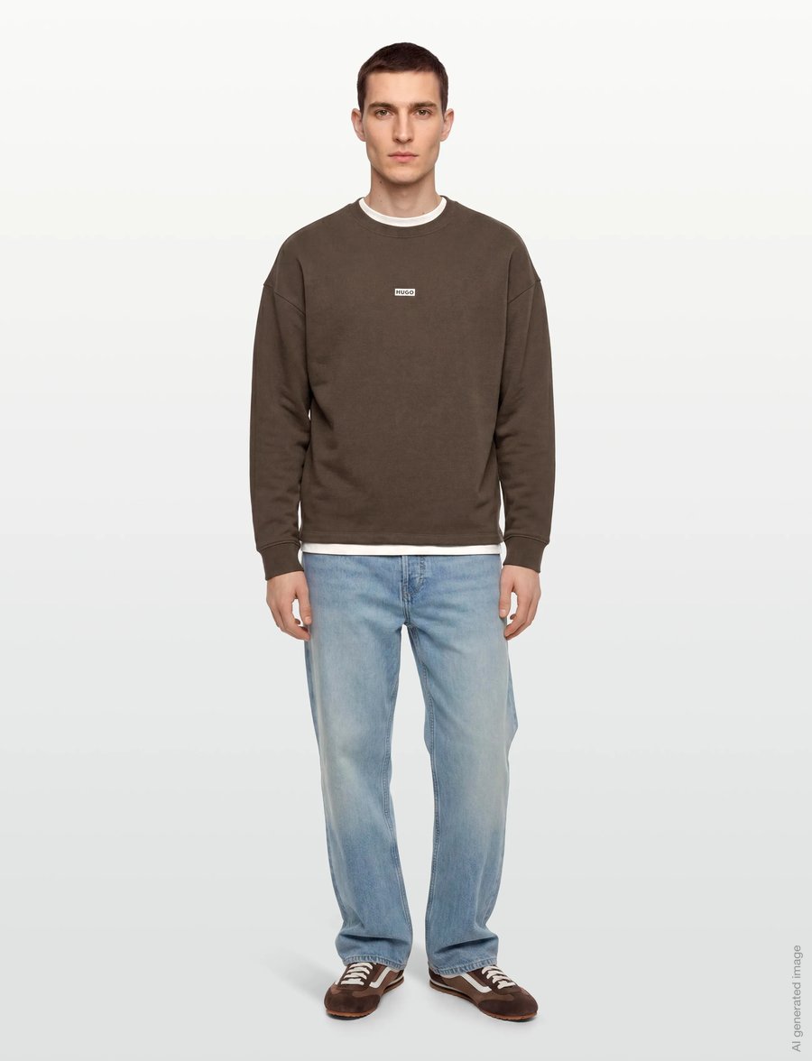 HUGO BLUE - Naviu - pikkade varrukatega t-särgid - dark brown - 0
