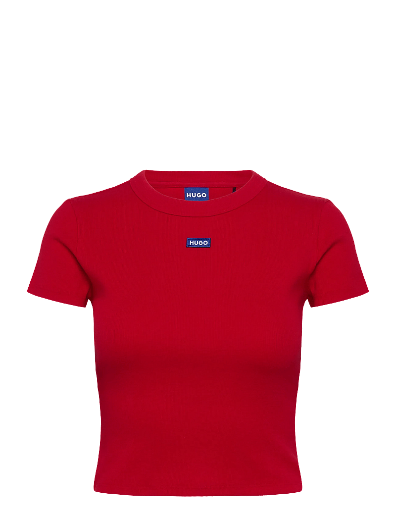 HUGO BLUE - Baby Tee_B - crop tops - dark red - 0