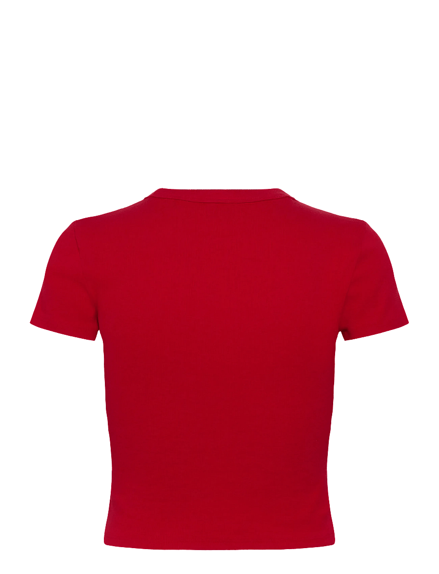 HUGO BLUE - Baby Tee_B - crop tops - dark red - 2